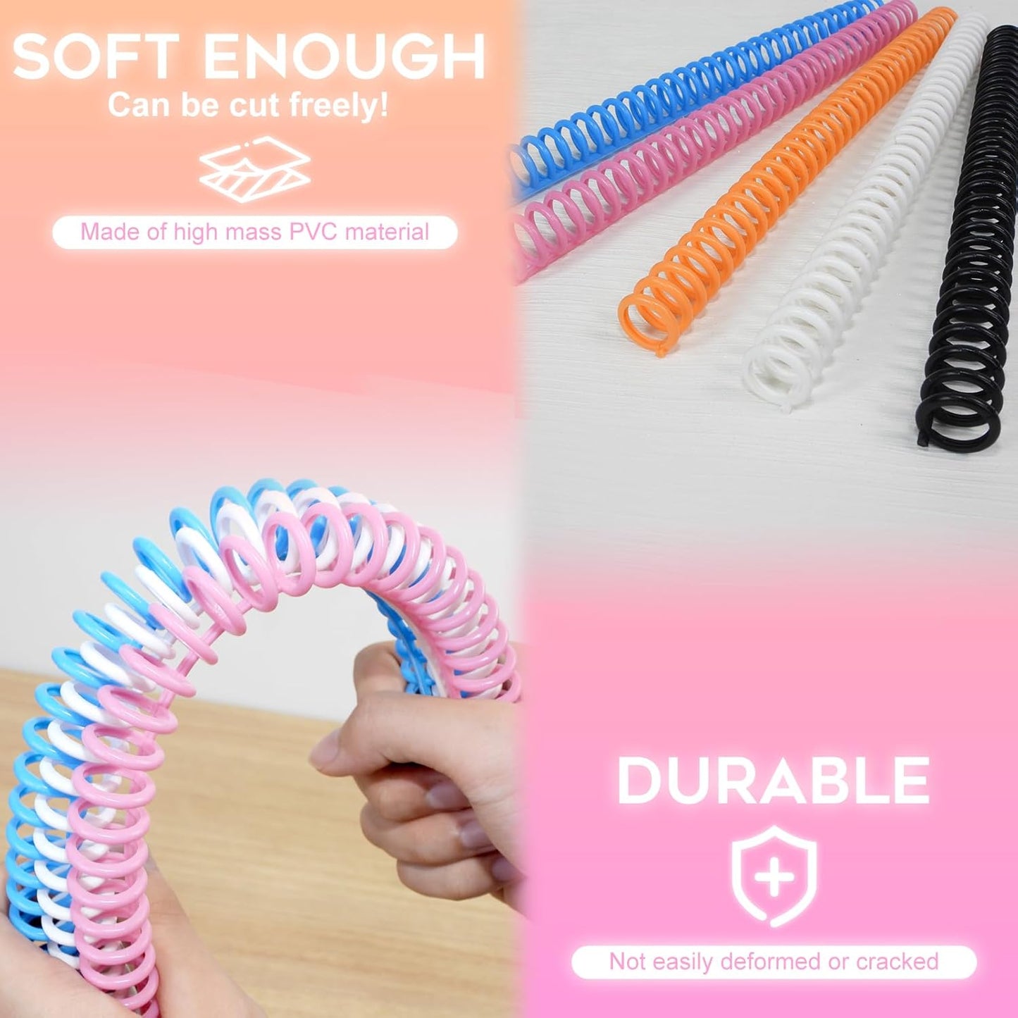 Rayson Click Binding Spines, 34-Hole Click Binding Ring for A4 and U.S. Letter Size Paper, Multi-Color, 1/2" Diameter, 3:1 Pitch, Binds Up to 90 Sheets, 30 Pack