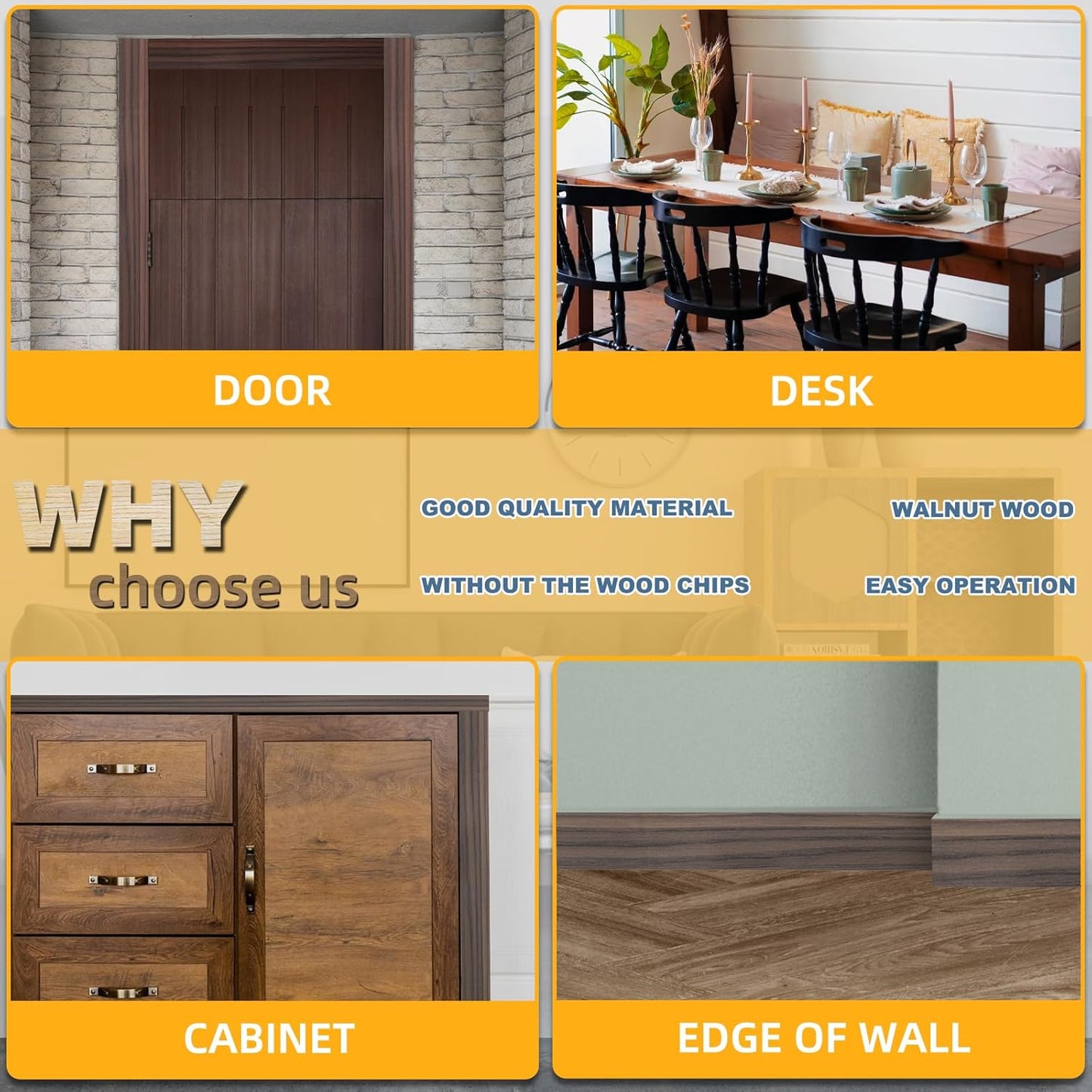 GSCIT Club Wood Grain Repair Tape, 2.3 inch X 15ft Self Adhesive Walnut Grain Repair Patch for Tables, Chairs, Baseboards, Doors, Windows, Floors, Handicraft DIY.