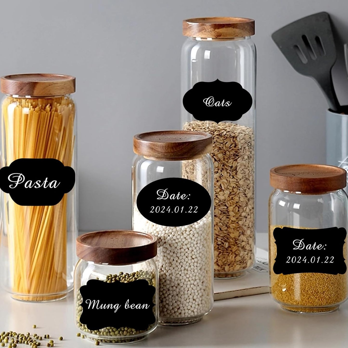 Starboling Chalkboard Labels,200 Pcs 3x2inch Irregular Labels Chalk Stickers with White Chalk Marker,Reusable Waterproof Blackboard Stickers,for Jars,Bottles,Storage Bins