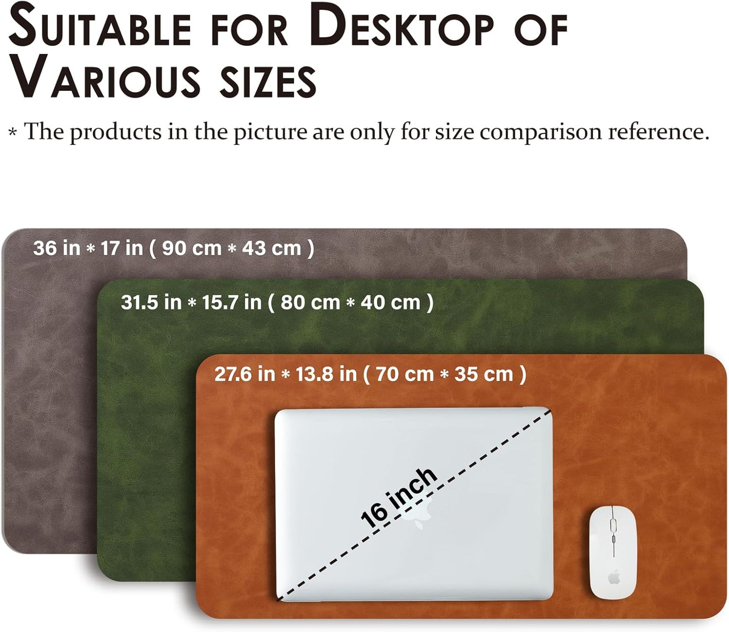 Distressed Leather Desk Mat - Non-Slip PU Desk Pad for Office and Home - Desk Organization and Accessories - Ideal for Large Mouse Pad and Desk Mats on Top of Desks(Espresso,36"x 17")