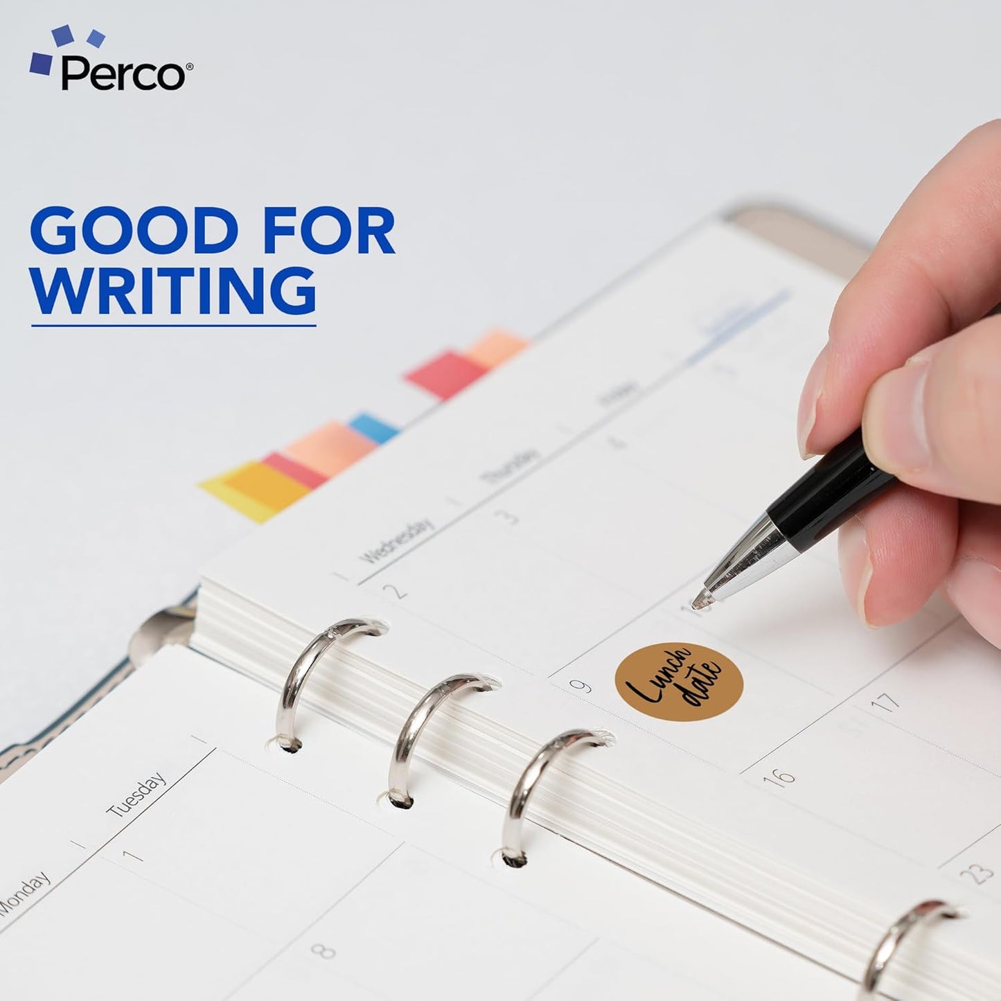 Perco Kraft Brown 1-Inch Round Circle Dot Sticker Labels - Multi-Roll Pack (3 Rolls, 1,000 Labels Each) - Permanent Adhesive, Natural, Cardboard-Like Surface - Perforated for Easy Use - Made in USA