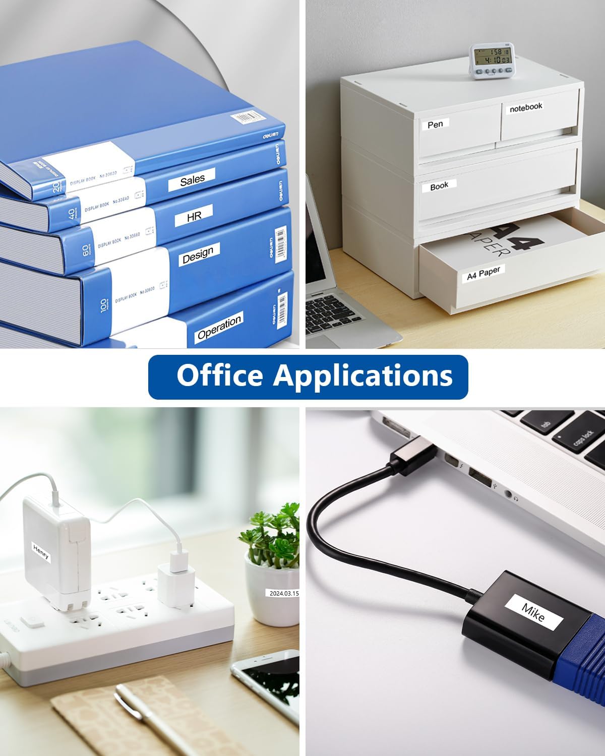 6-Pack TZ Tape 12mm 0.47 Laminated Compatible for P Touch Label Tape TZ TZe-B31 231 131 431 531 631 TZe231 for PTouch PT-H110 D210 D220 H103W, Flu.Orange/White/Red/Blue/Yellow/Green