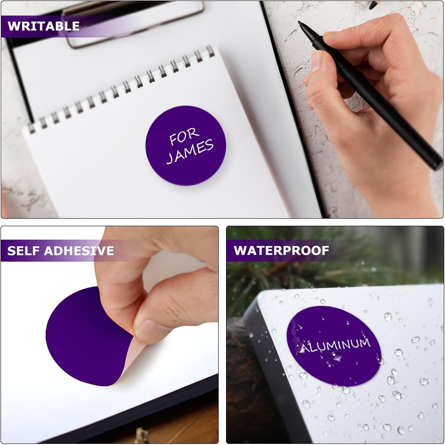 Purple Dot Stickers 2 Inches Round Sticker, Circle Colored Labels Color Coding Labels for Office Classroom Toddlers Activity 80 Pieces