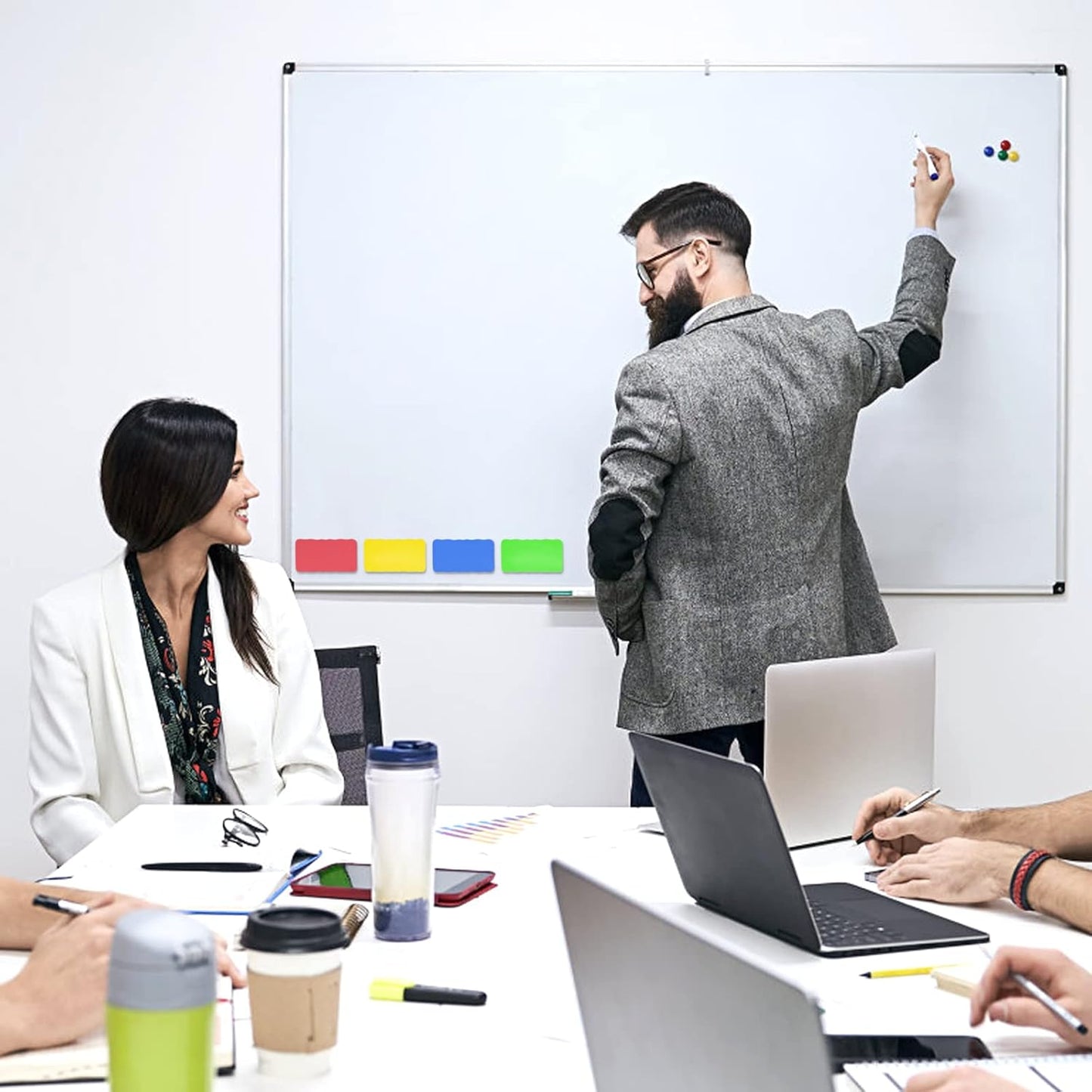 16 Pcs Dry Erase Erasers, Magnetic Whiteboard Eraser, Magnetic Eraser for Dry Erase Board, Dry Marker Eraser, White Board Dry Erase for Whiteboard, Kids, Teacher, Home and Office (4 Color)