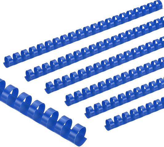 PATIKIL 16mm (5/8") Plastic Binding Combs, 100 Pcs 21 Rings Comb Binding Spines 120 Sheet Capacity Letter Size for Binding Paper Sheets Notebook Calendar Picture Album, Blue