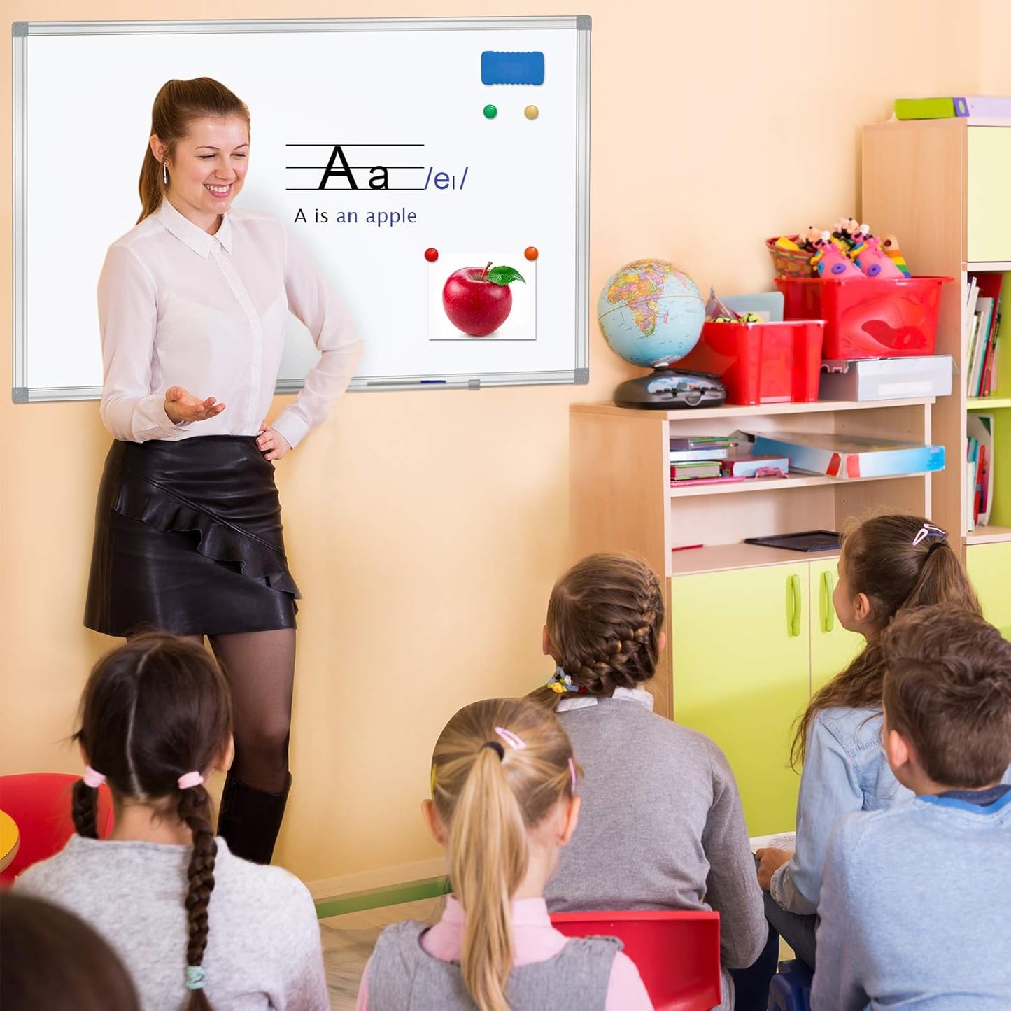 H-Qprobd White Board 36" x 24" Dry Erase Board for Wall Whiteboard 3' x 2' (2 Pack) Magnetic Presentation Board with Long Pen Tray, Wall-Mounted White Boards for Home, Office and School