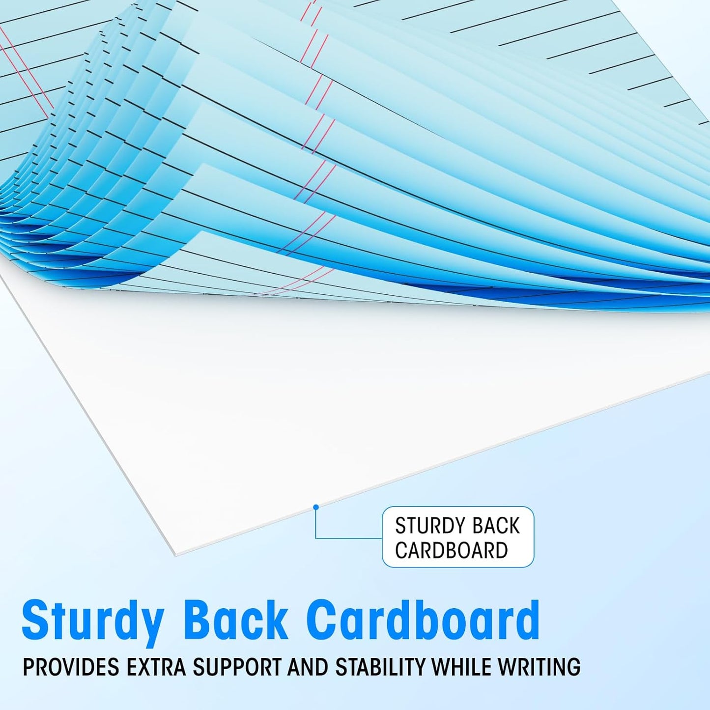 5pcs Legal Pads 8.5 x 11, Notepads 8.5 x 11 Inch, Color Note Pads Clear Print Writing Pads of Paper, Memo Pads , Perforate Legal Notepads Paper , Wide Ruled Lined with Sturdy Back,30 Sheets/Pack