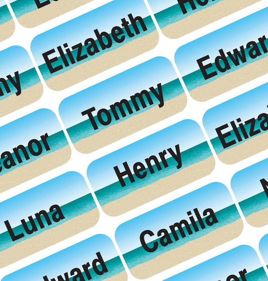 Personalized Waterproof Name Labels Press and Stick Custom Name Stick on Clothing Labels. Customized Up to 3 Lines Great for Camp & Daycare
