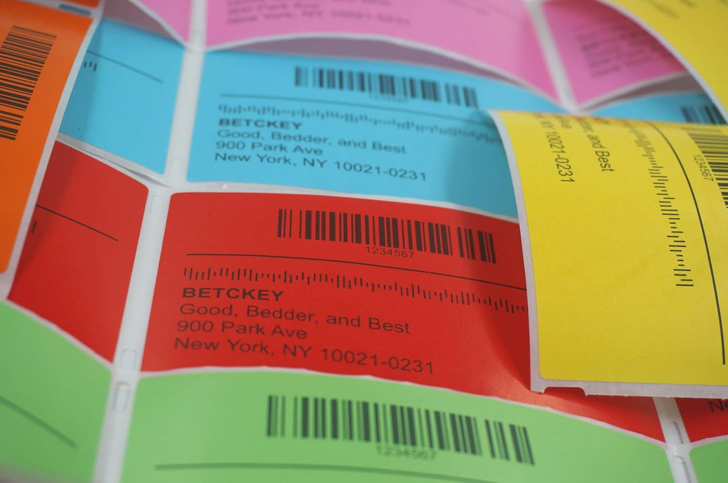 BETCKEY - 2" x 1.5" UPC Barcode & Address Labels Compatible with Zebra & Rollo Label Printer,Premium Adhesive & Perforated[Orange, 6 Rolls, 6000 Labels]