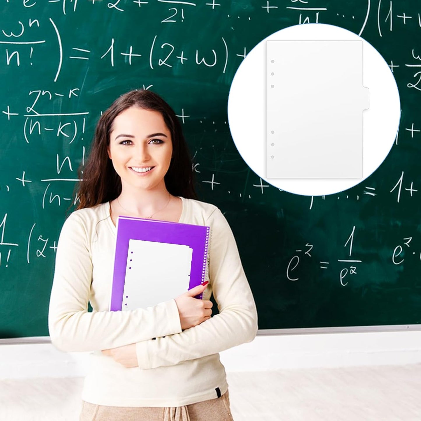 6 Ring A5 Binder Dividers - Clear Plastic Index Dividers with Tabs (6 Pack)