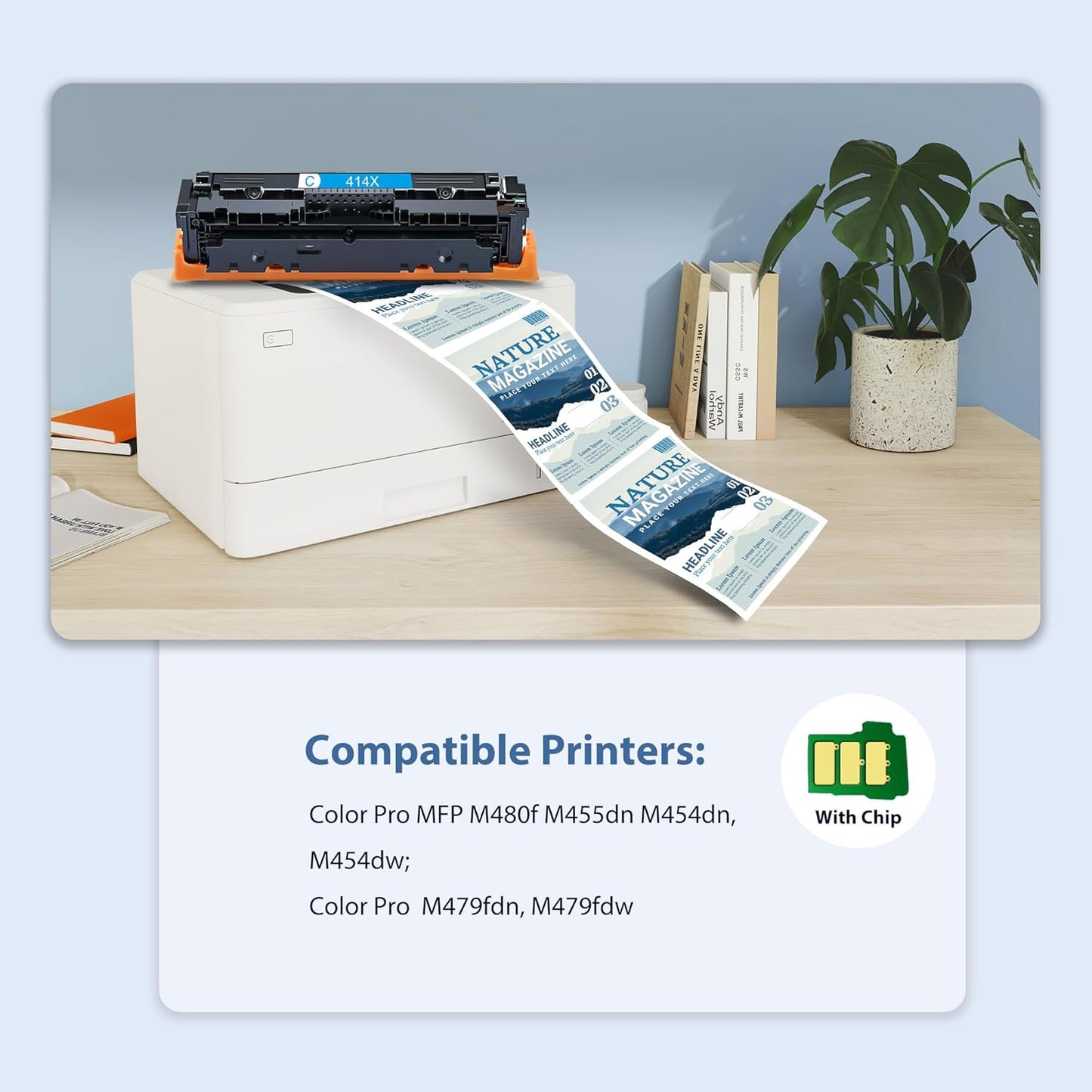 414X Toner Cartridges 4 Pack High Yield: MFP M479fdw - Compatible 414A 414X W2020A W2020X Toner Cartridges with Color Laserjet Pro M479fdn M454dw M454dn M454 M479 Printer Ink(B/C/Y/M) 4 Pack