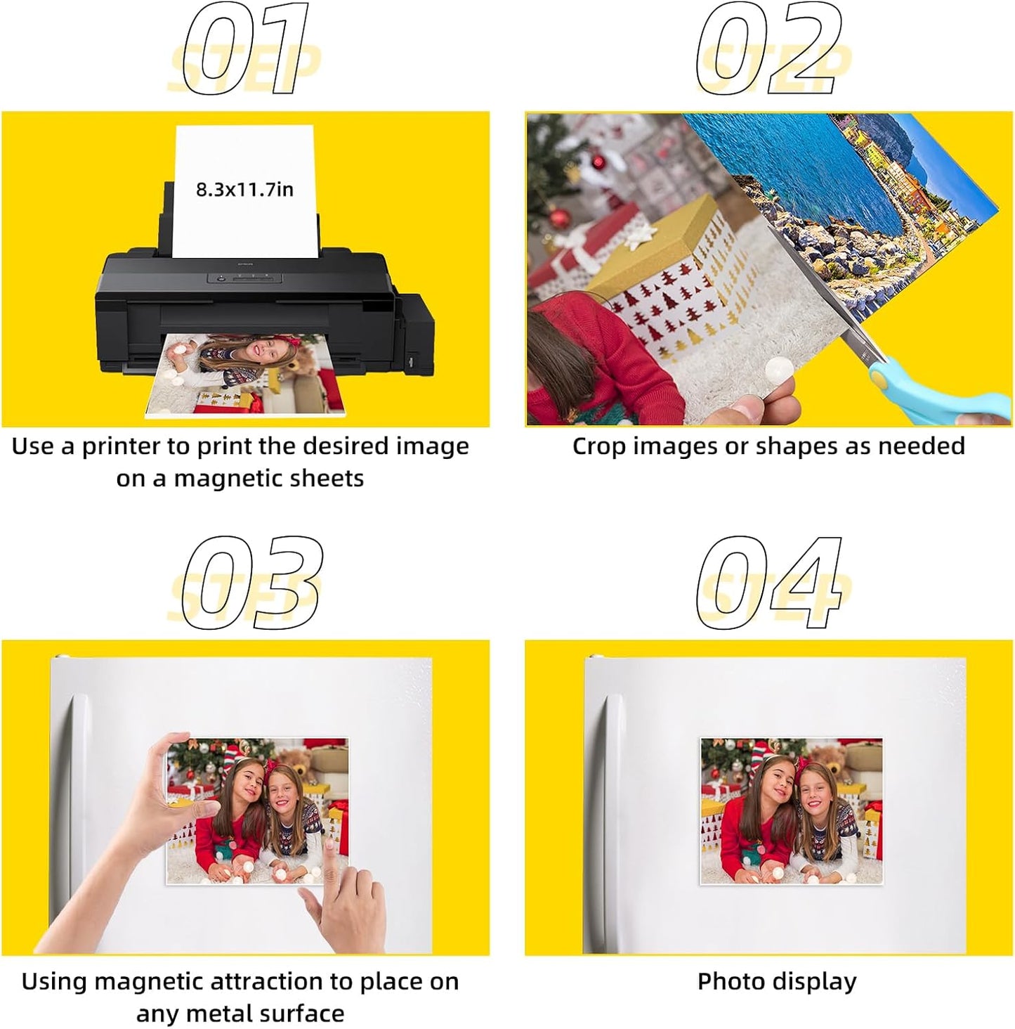 DIYMAG 30Pcs Printable Magnetic Sheets, 8.3x11.7inch Flexible Magnet Sheets Matte Magnet Paper Non Adhesive Make Refrigerator Photo for Inkjet Printer, Photo Magnet Sheet for DIY Crafts