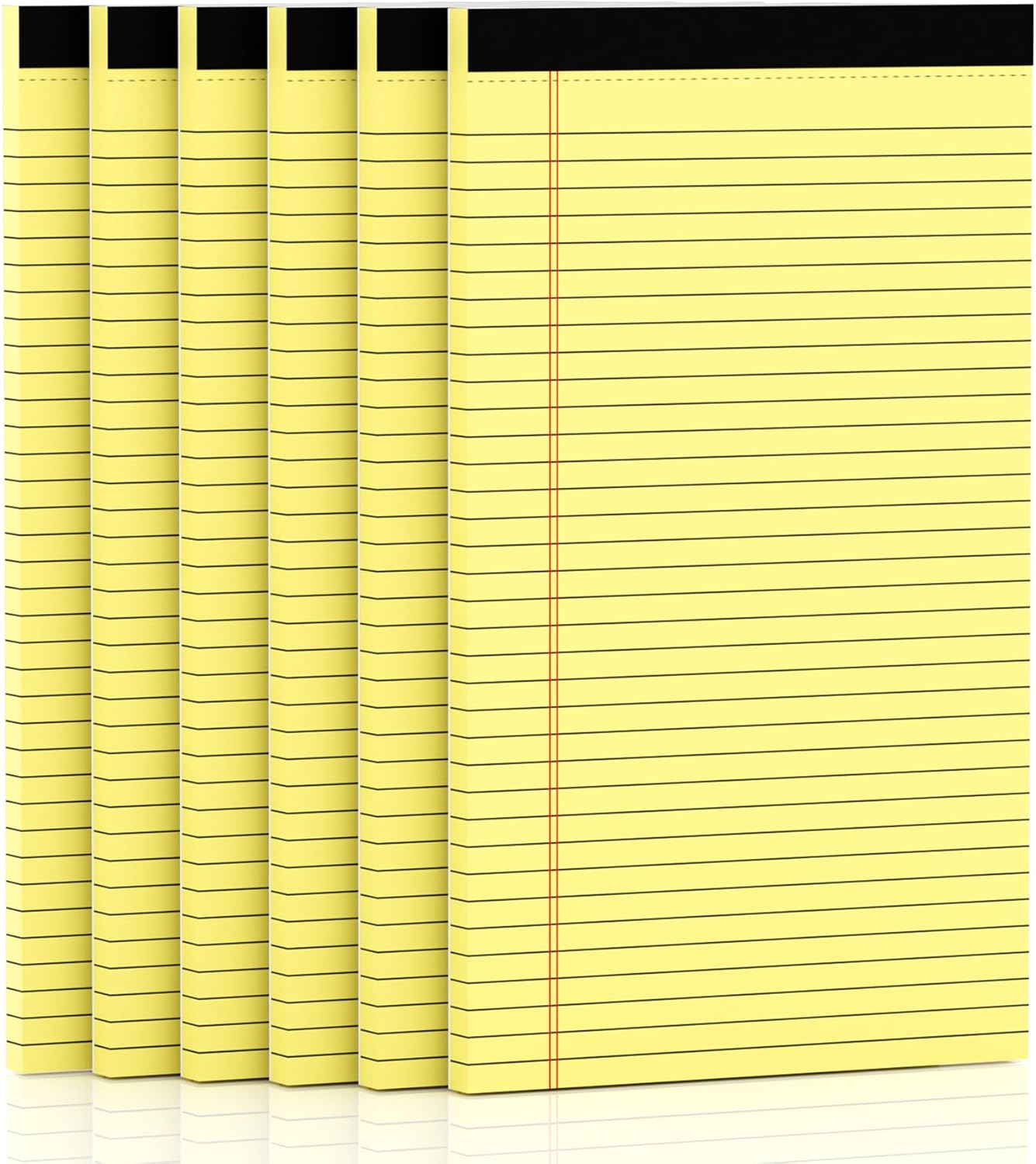 Yellow Legal Pads 8.5 x 14 Note Pads, 6 Pack 8.5 x 14 Notepads, Wide Ruled Lined Paper, Micro Perforated Writing Paper, 30 Sheets Per Notepad for Work/School/Office