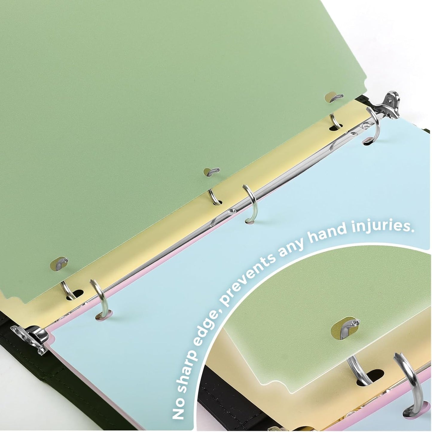 SKYDUE Binder Dividers with Tabs, 5 Tab Dividers, Pack of 2 Sets, 10 Dividers for 3 Ring Binder, Binder Dividers with Write on Tabs for School Office Home