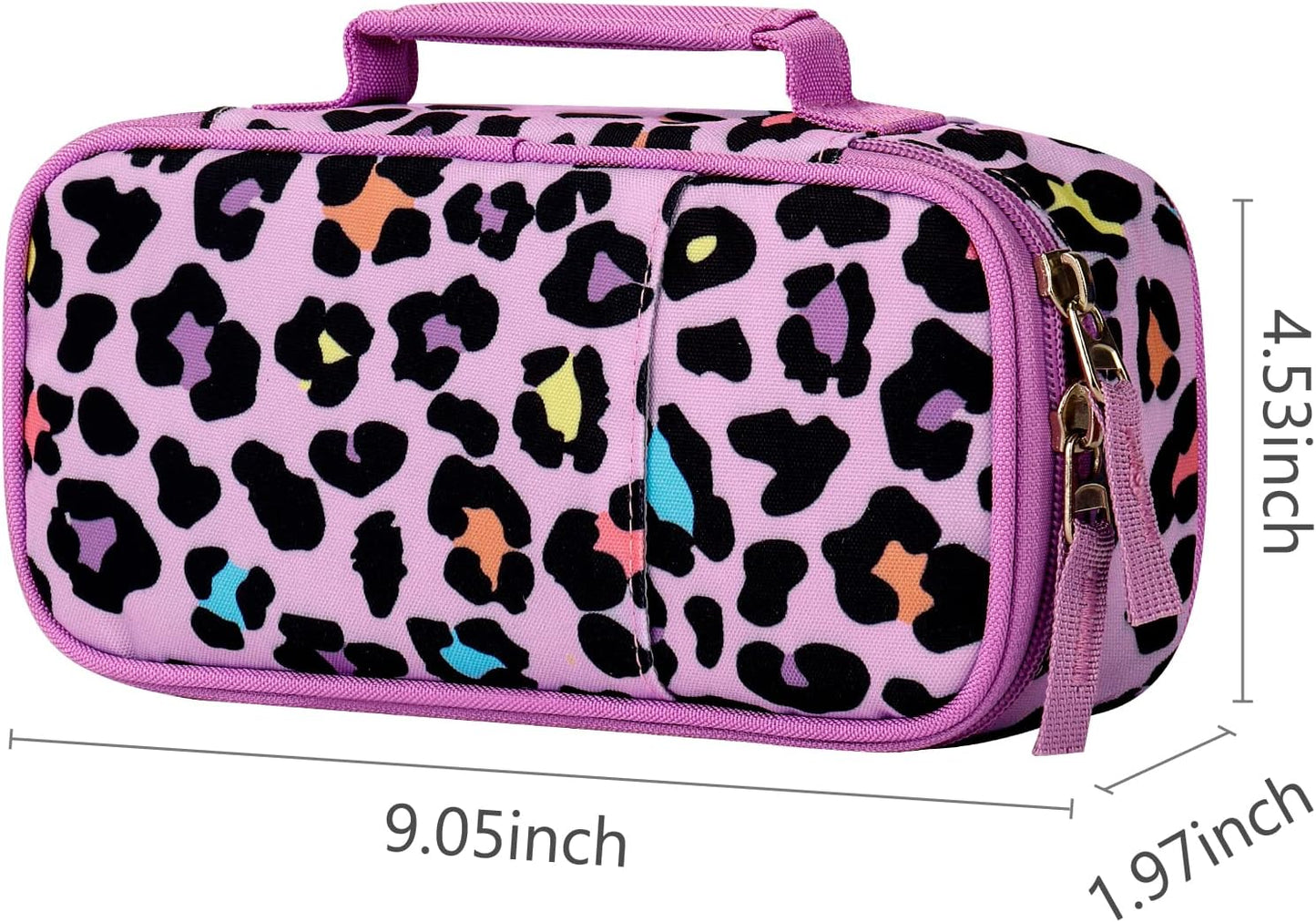 Choco Mocha Cheetah Pencil Case for Girls, Soft Pencil Case Kids Pencils Pouch for Kindergarten Girls, Pink
