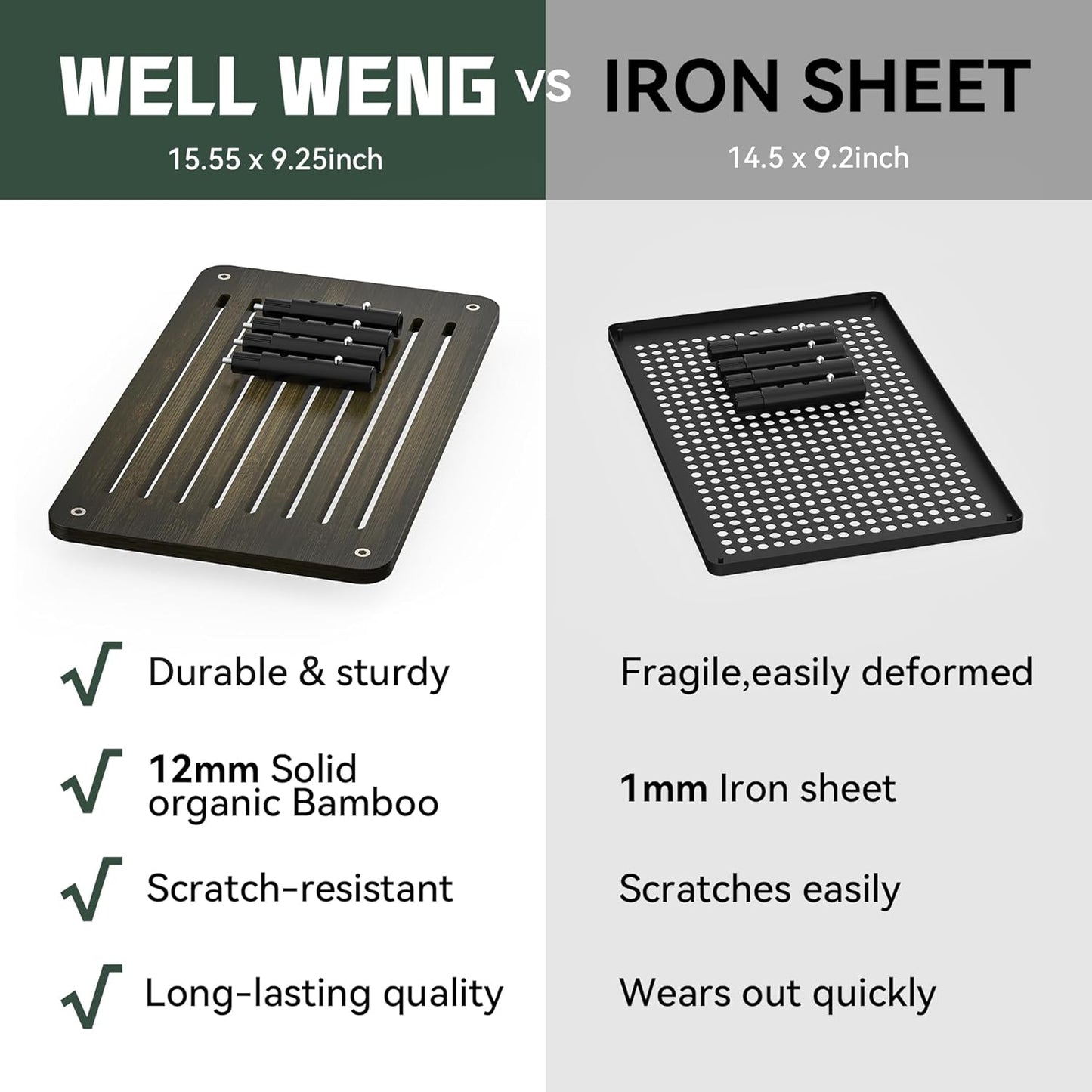 Bamboo Monitor Stand Riser, 4 Adjustable Height, 15.55x9.25 Laptop Stand with Airflow Vents, Desk Organizer for Computer, PC, Printer (Wenge)