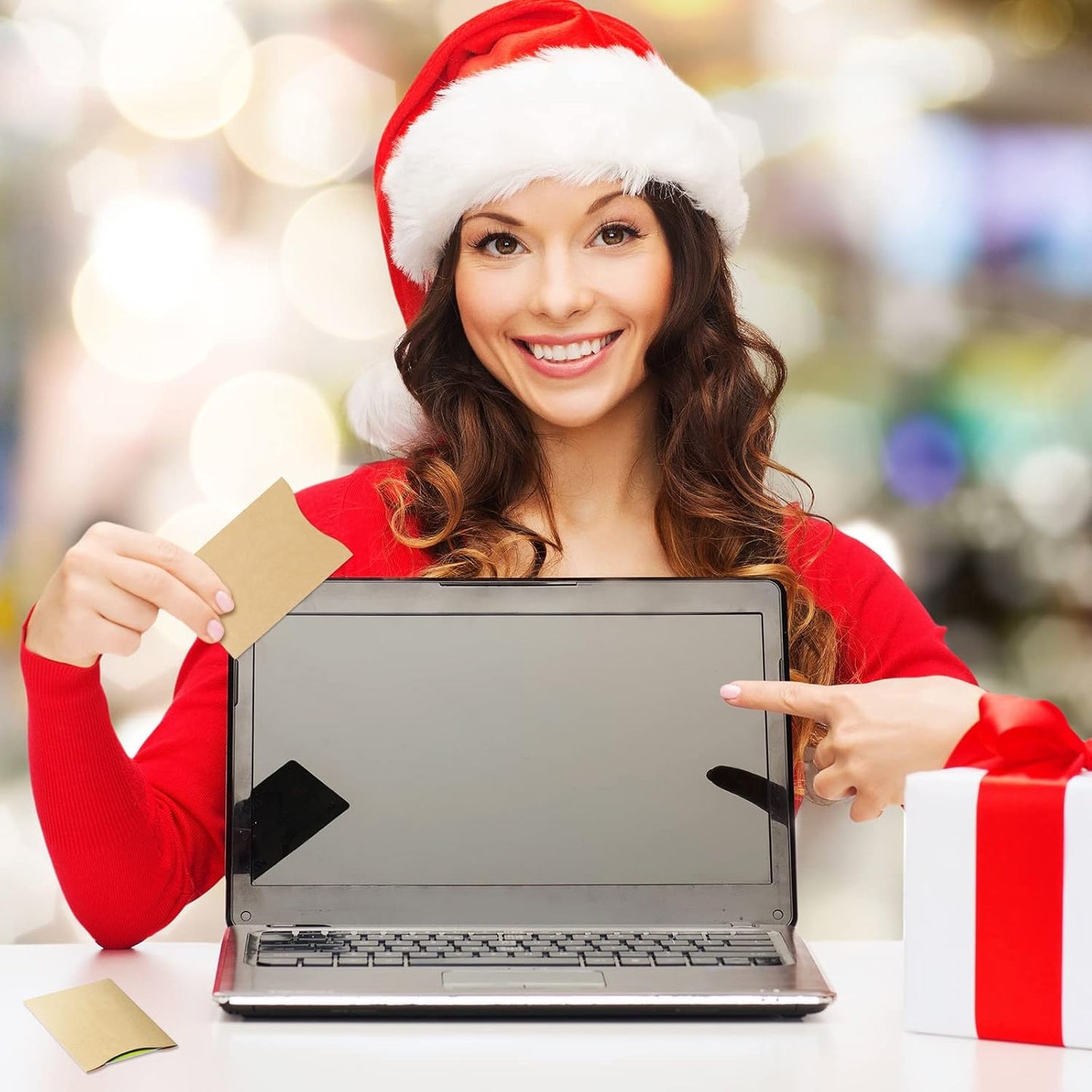 Glenmal 1200 Pcs Gift Card Sleeves Holder 3.5'' x 2.4'' Blank Hotel Key ID Card Holder Sleeve Kraft Envelopes Business Cover Protector for Keys