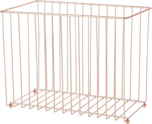 Y YOMA 1 Pack Rose Gold Desktop Hanging File Organizer | Letter Size Metal File Kit for Desk Home Office, I Shaped