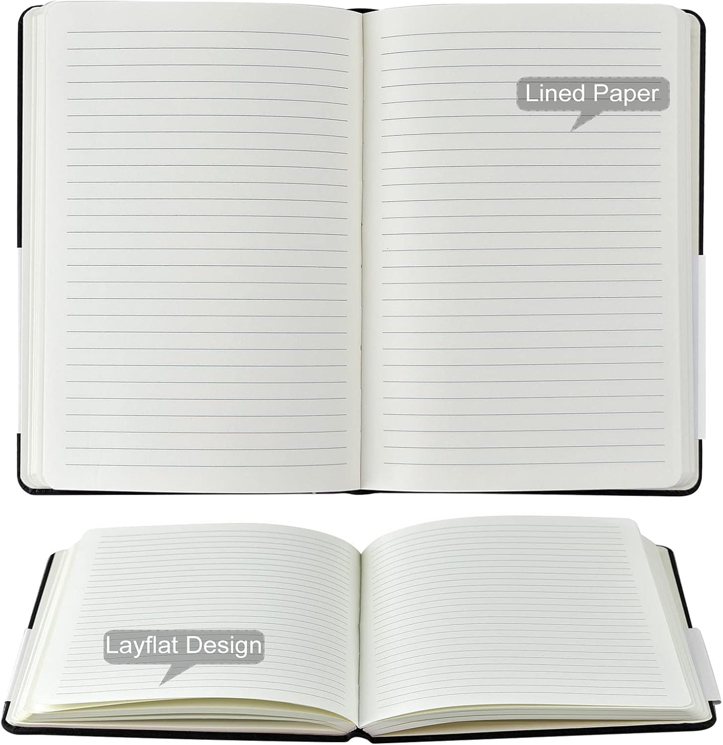 Coopay 24 Pack A5 Journal Notebooks Bulk, 160 Pages, 100GSM Thick Paper, 8.3 x 5.5 inch Hardcover Lined Leather Journals for Writing Office School Business,Bulk Notebook for Work Men Women(Black)