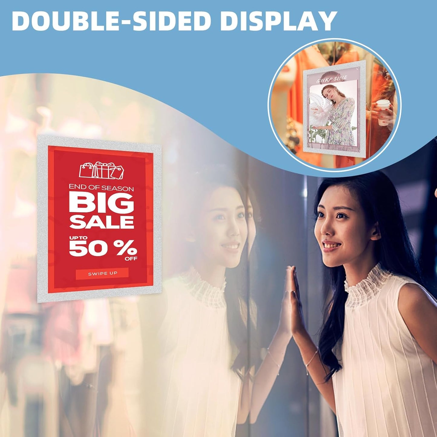 Magnetic Sign Holder 8.5 x 11-5Pcs Durable PVC Magnetic Frames for Refrigerator Reusable Adhesive Frames for Walls Door Window Double Sided Display Magnetic Picture Frame Document Holder