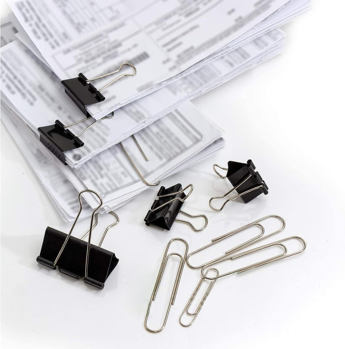 170 Pcs Binder Clips Assorted Sizes, Black Large, Medium, Small Binder Paper Clips for Office Supplies, Home, School,Business Document Organizing（Black）