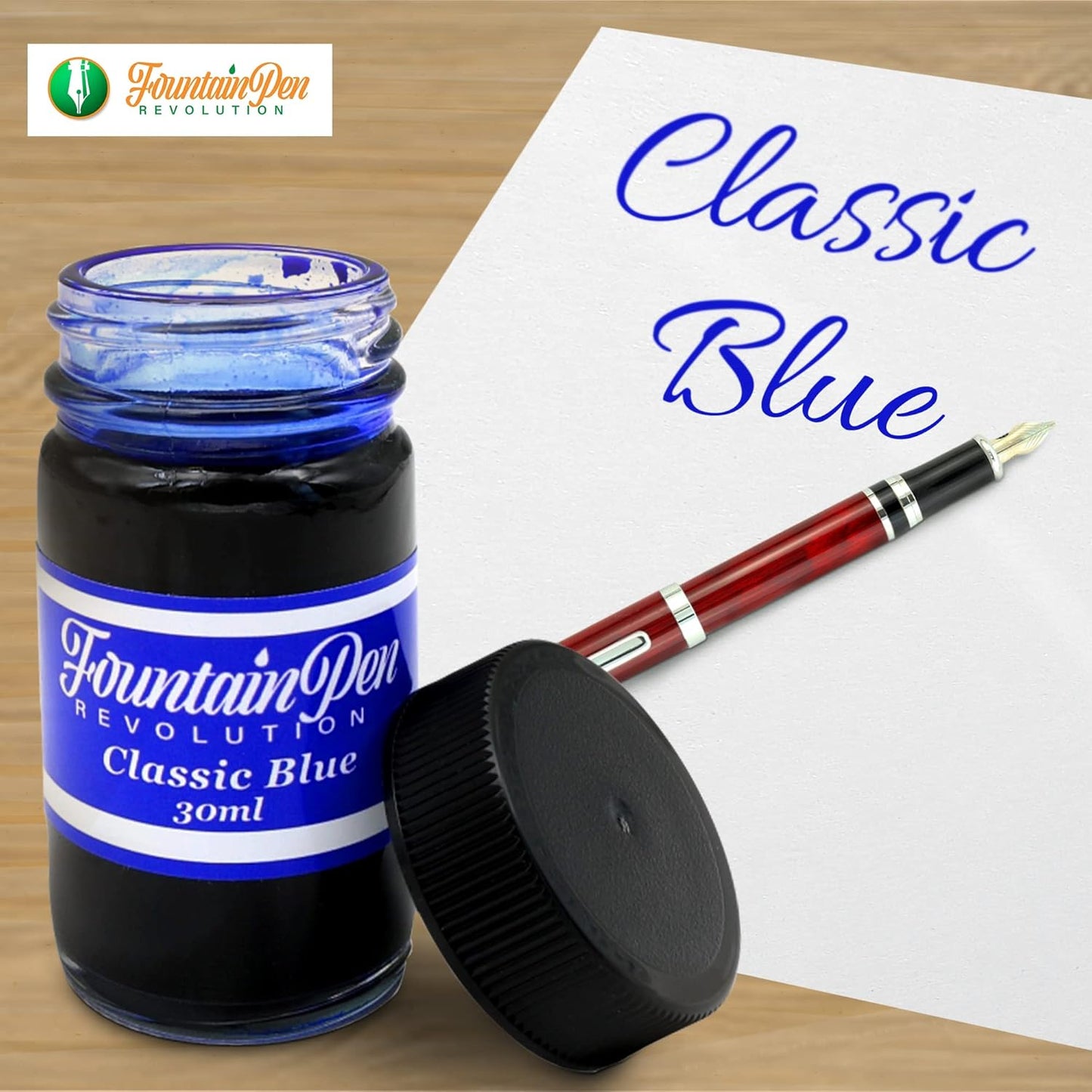 FPR Classic Blue Fountain Pen Ink - 30 ml Saturated Blue Ink Bottle for Smooth, Effortless Writing - Professional/Daily Use Refill Ink for Fountain Pen - Premium Stationery Supplies
