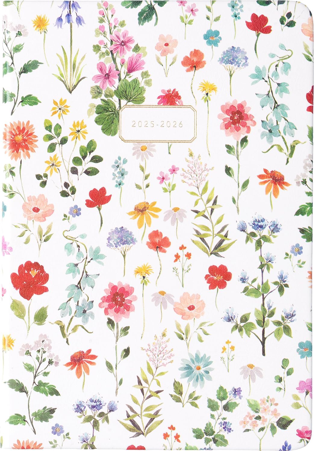 2025-2026 Eccolo 18 Month Bound Planner, Monthly & Weekly Pages (5.25 x 7.75" - July 2025 to Dec 2026 - Watercolor Flowers)