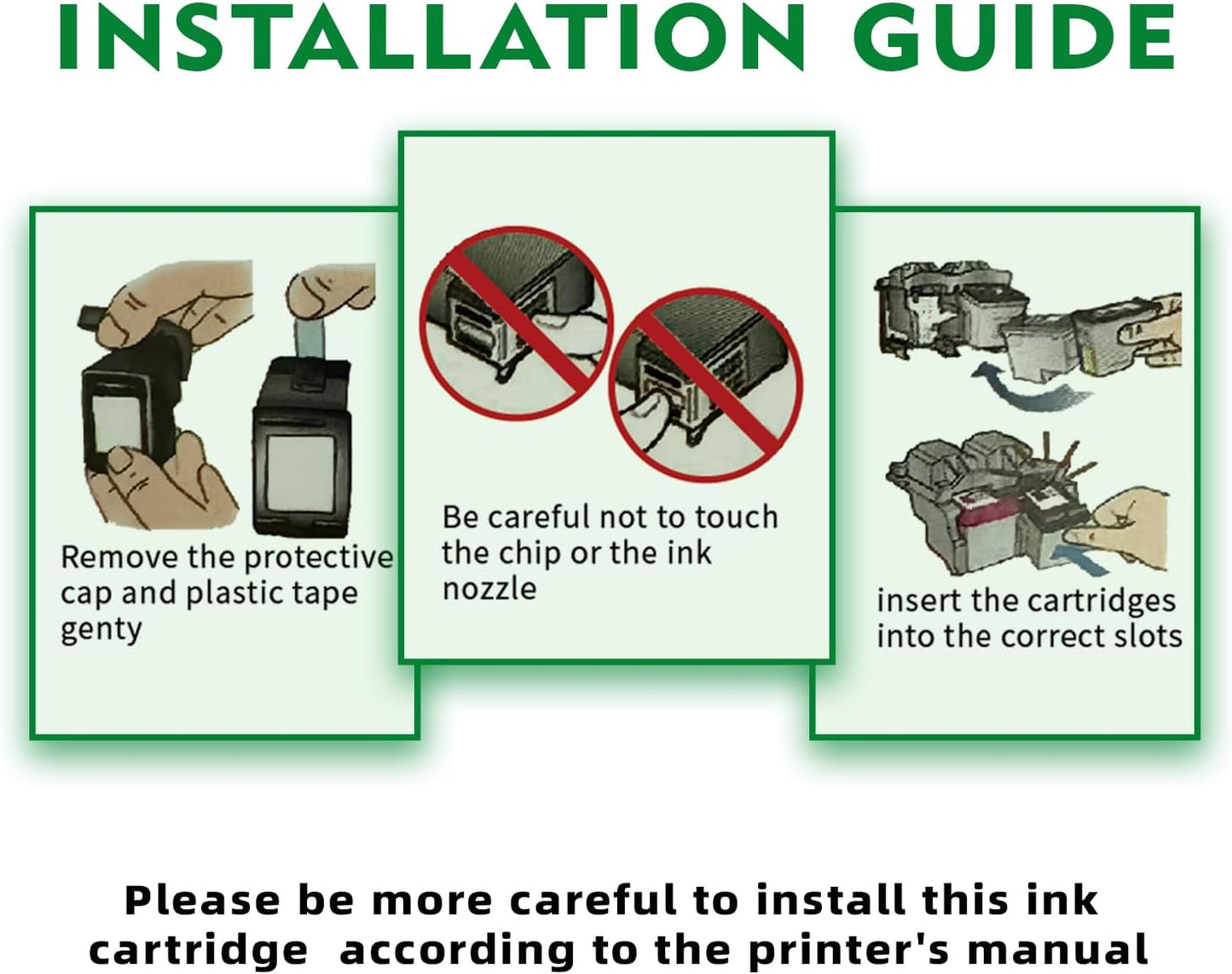 Replacement for HP 62xl Ink Cartridge Combo Pack - High Yield Ink Cartridges Compatible for hp Ink 62, Envy 5540 7640 7645 5660 OfficeJet 200 250 5740 Ink, Black, Tri-Color, 2 Pack