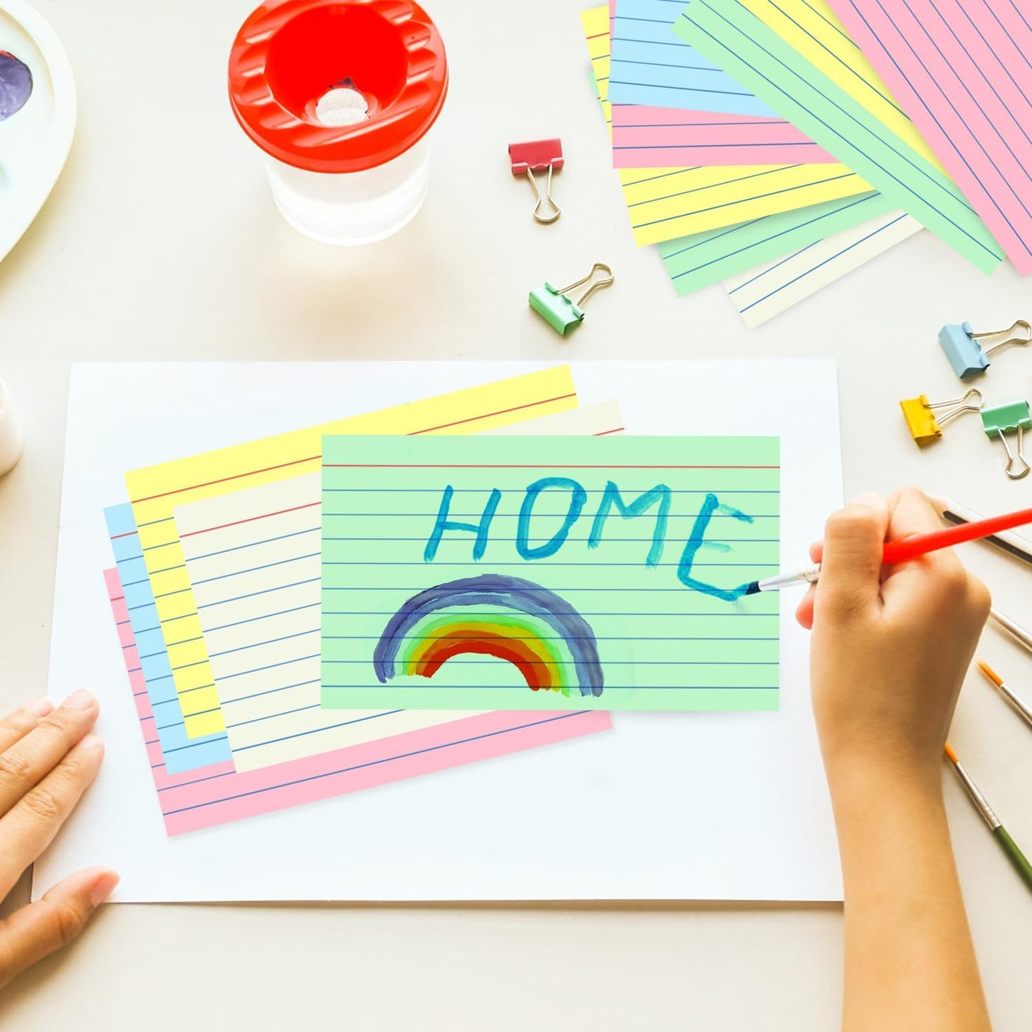 250 Pack Colored Index Cards 3x5, Flash Cards for Studying, Heavy Note Cards 3x5 for Office, Home and School, 5 Colors, Each Color Individually Wrapped, 50 Pack Per Package