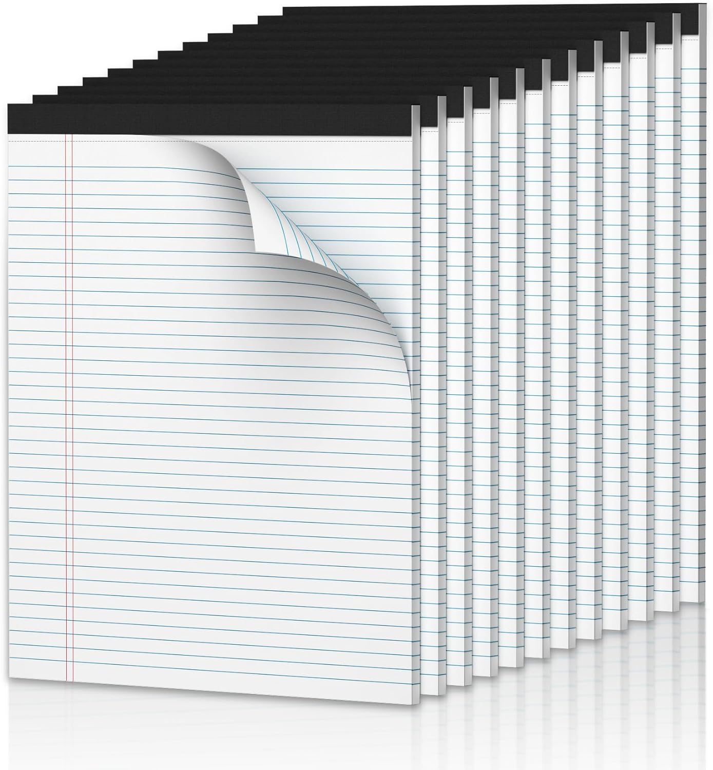 Legal Pads 8.5 x 11.75 Inch Notepad, 12 Pack White Legal Pads 8.5 x 11.75 College Ruled Notepads, Micro Perforated Desk Notepad with Study Backboard, White Notepads for School College Office Business
