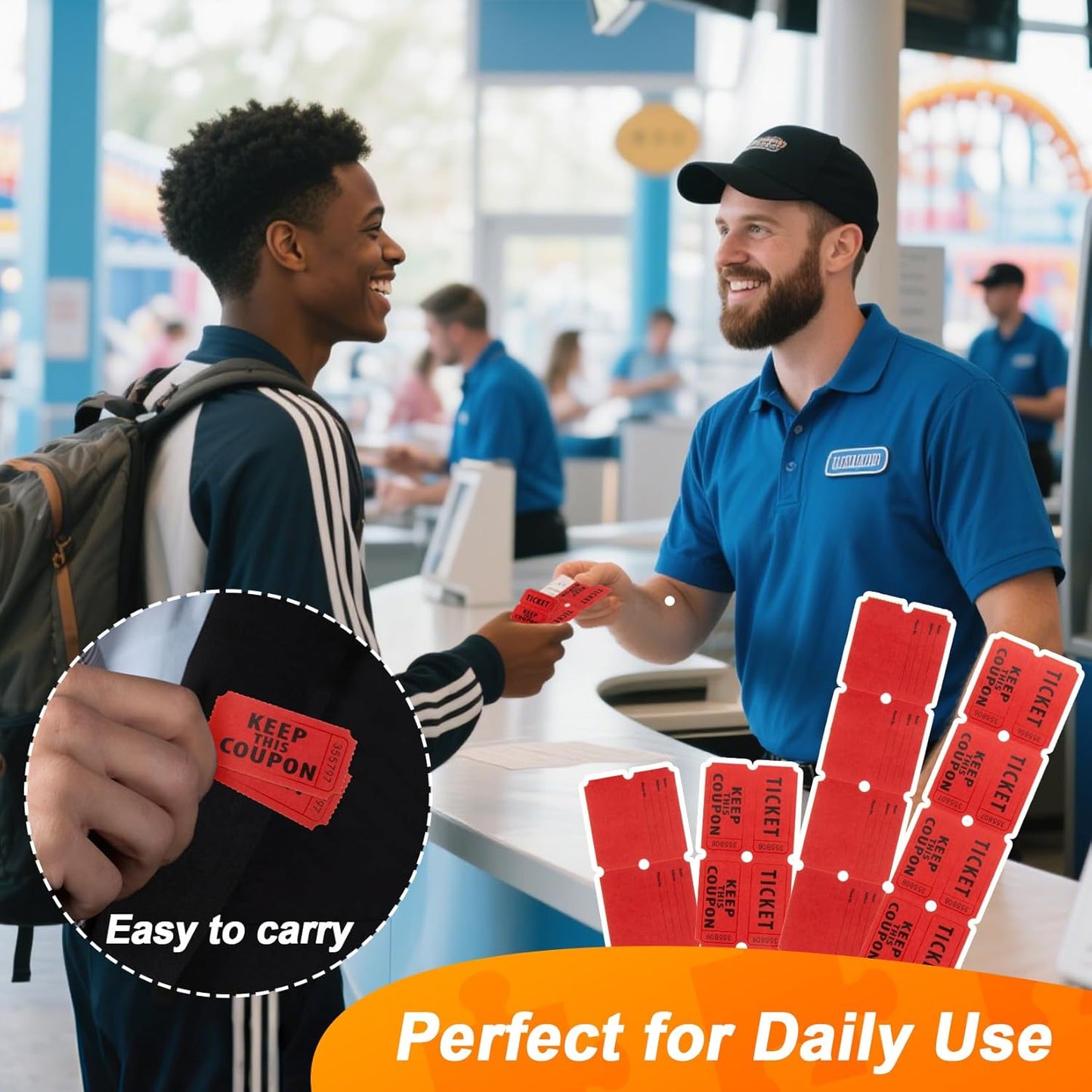 200PCS Double Roll Raffle Tickets - 50/50 Writable Raffle Tickets Perforated Line Consecutive Numbers Tearable Suitable for Raffles, Events, Carnivals, Entry, Party, Lottery, Prizes, Red