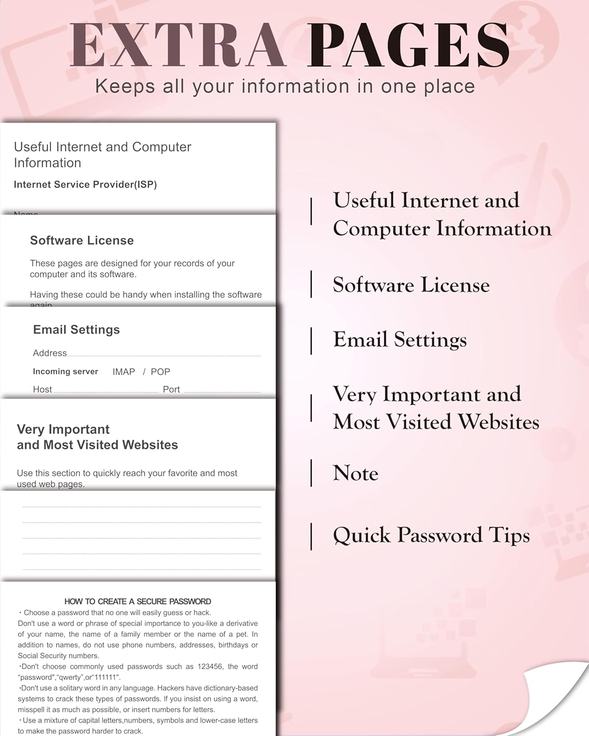 Small Password Keeper Book with Colorful Alphabetical Tabs, Hardcover Password Log-book for Internet Password and Website Address, 4.1"×6.2" Password Notebook for Home Office (Pink, Small (4.1 x 6.2 Inch))