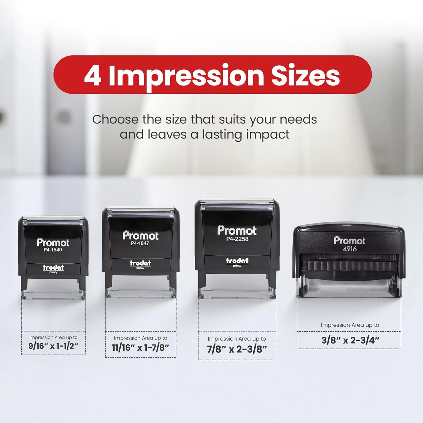 Promot Self Inking 1 Line Custom Stamp - Personalized Name Stamp for Office, Teacher, Address & Business Label Stamp - Choose Font, Ink Color, Pad, Self Inking for Personal & Professional Use - Large