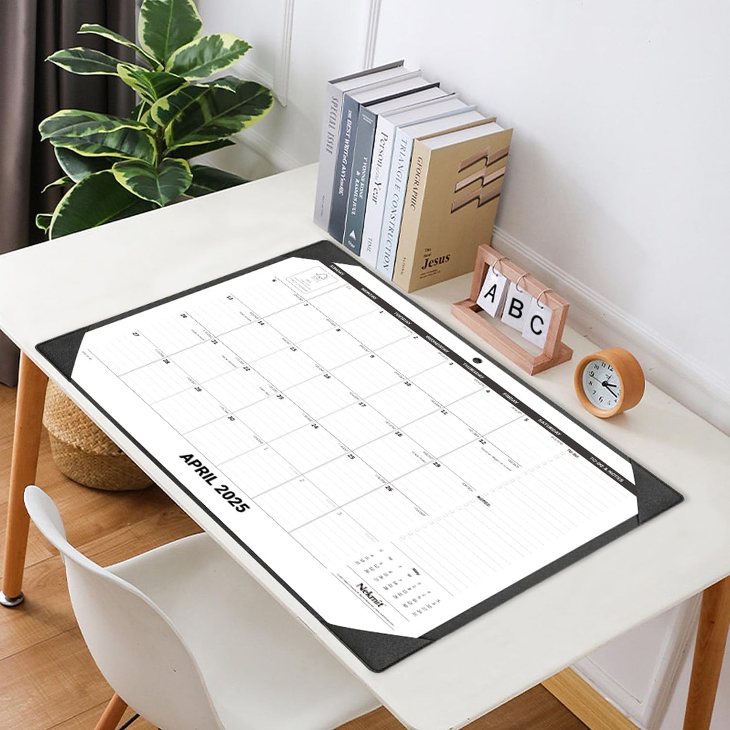 Nekmit Large Desk Calendar 2025-2026 with Desk Protecting Pad, Runs from Jul 2025 - Dec 2026, Office Supplies 21" x 16 1/2" Desktop Calendar for Life Planning or Organizing