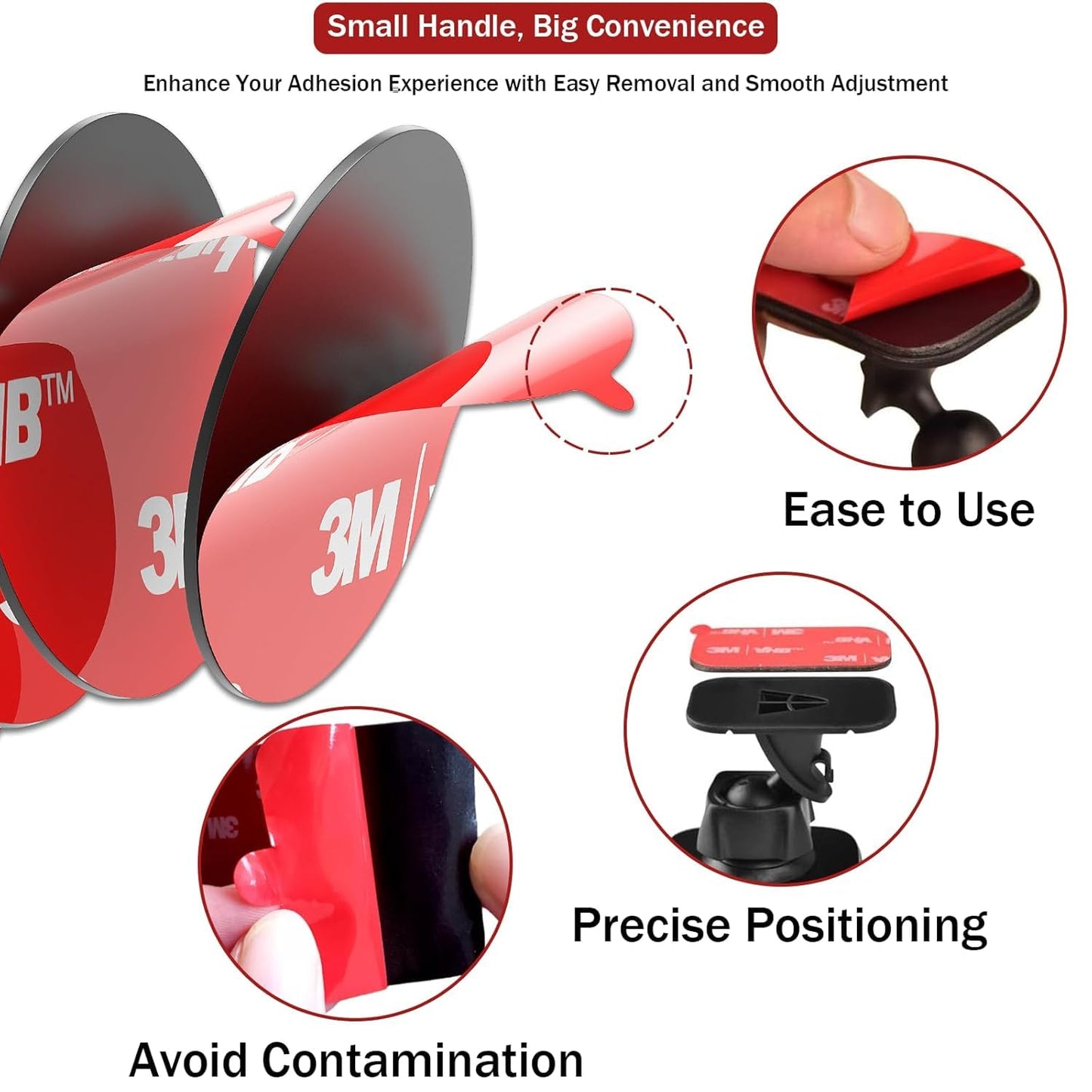 Bulina Double Sided Adhesive Pads Heavy Duty VHB 2" Diameter 20 PCS Round Black 5925 Sticky Mounting Foam Tape Strong Adhesive Waterproof for Home Office Car Deco