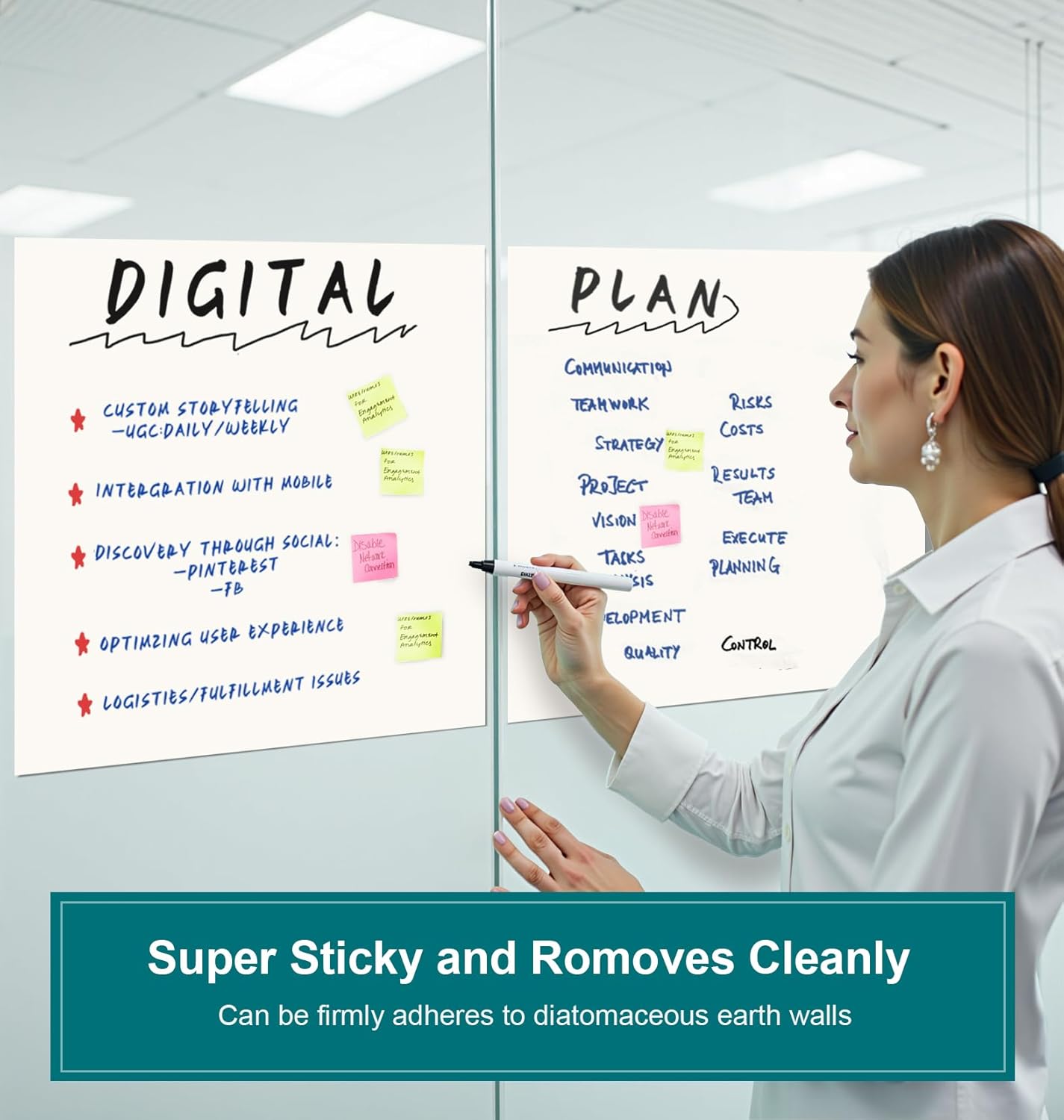 ViVin Sticky Easel Pad, 20 x 23 Inches Flip Chart Paper for Teachers and Students, Self Stick Easel Paper, 30 Sheets/Pad, 6 Pads/Pack