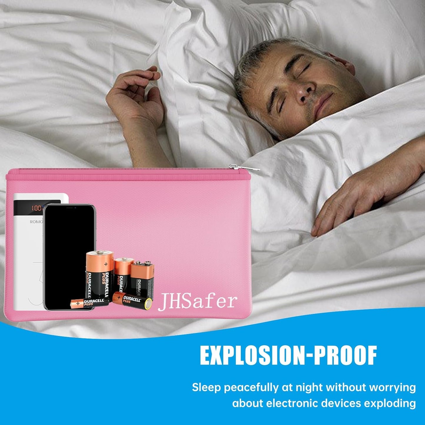 6400℉ Fireproof and Waterproof Money Bags 2pcs with Zipper,11''x6.3'' Fireproof Cash Bag with Zipper,Fireproof Wallet Envelope Safe Pouch Fireproof Bags for Cash Passports Keys Jewellery (Pink)