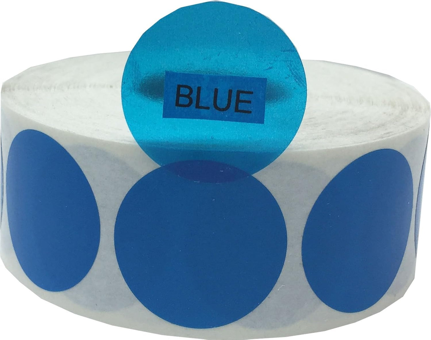 Transparent Blue Color Coding Labels 1 Inch Round Circle Dot Stickers 500 Total Adhesive Labels Per Roll for Inventory Organization Retail and Storage Use Made in The USA