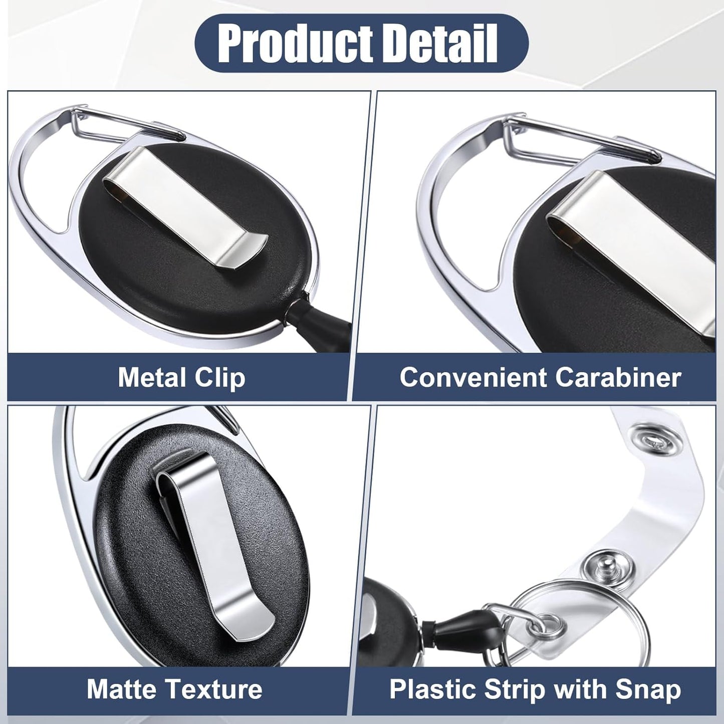 Laumoi 230 Packs Retractable ID Badge Holder Name ID Badge Reel Clips Keychain with Belt Clip and Key Ring for Office Worker Doctor Nurse Employee (Black)