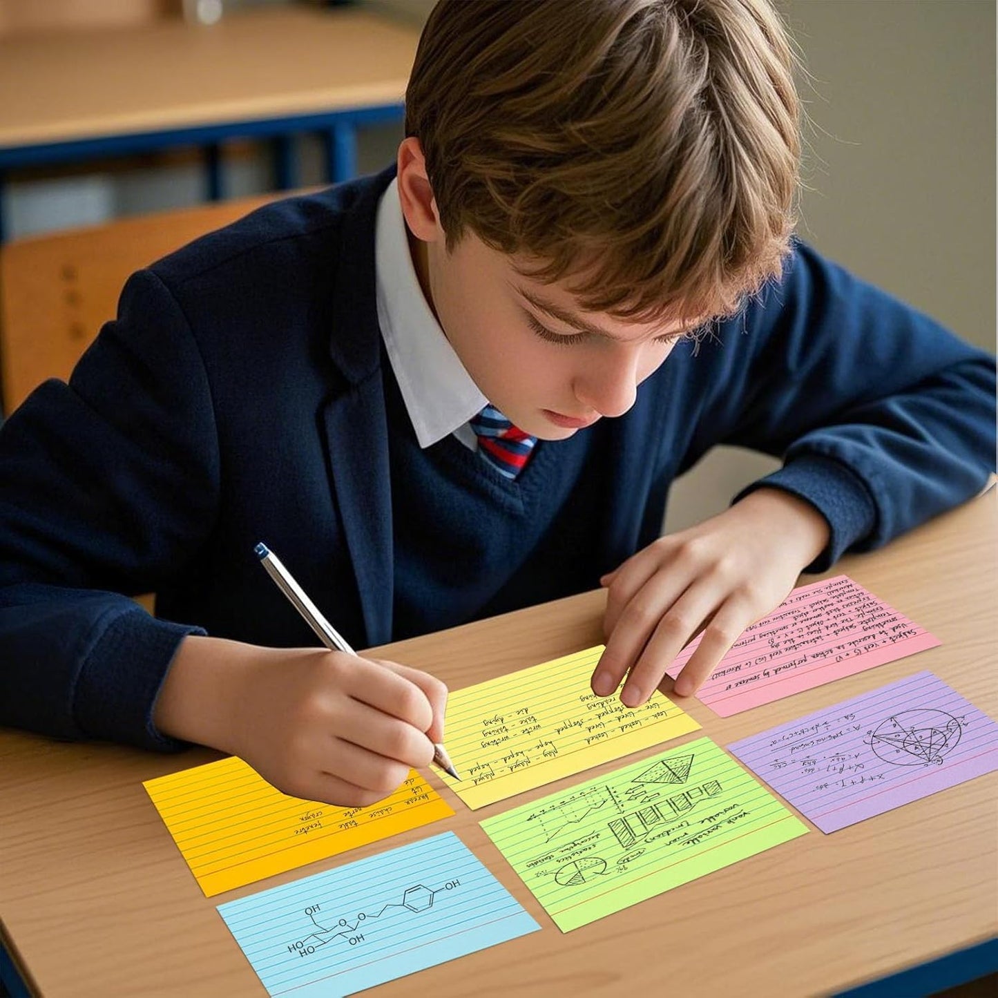 Koogel Index Cards 3x5, Colored Index Cards for Back to School, Heavy Weight Flash Ruled Note Card for Studying School Supplies College Office Home Note Taking, 34 Pack of 8, 272 Count, 8 Colors