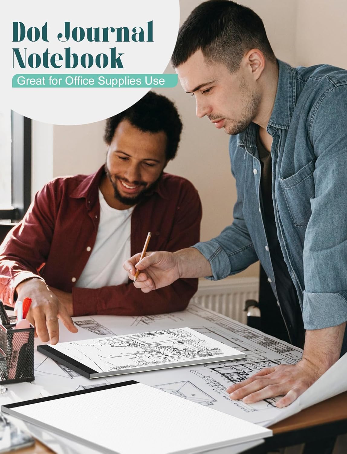 Dot Grid Journal Notepad 8.5 x 11, 8 Pack, Dotted Grid Paper Note Pads 8.5" x 11", White Dotted Journal 8-1/2 x 11, 30 Sheets, 1/5" Dot Spacing Paper Writing Pads for Sketching, Drawing, 30 Sheets/Pad