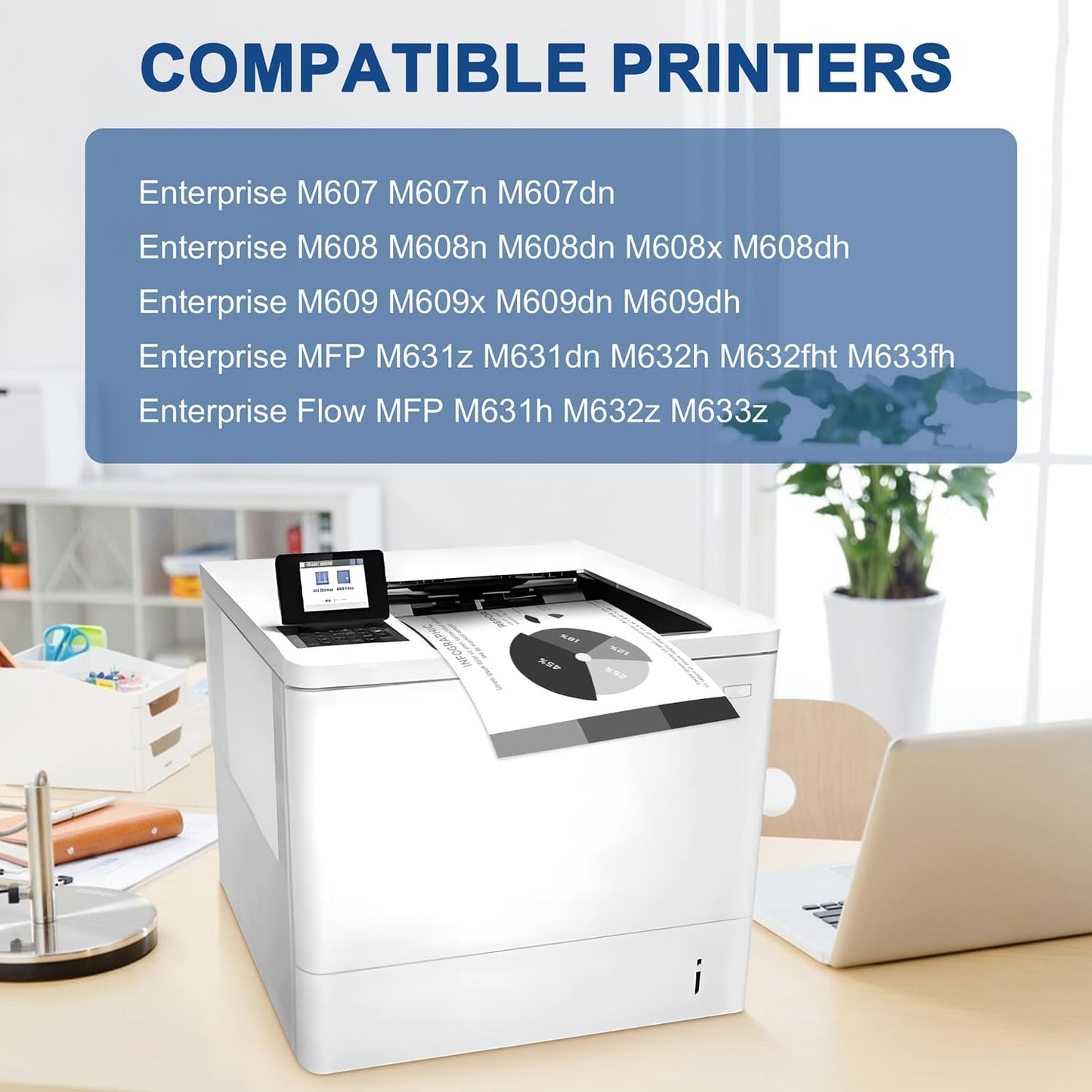 37A Toner Cartridges 2 Pack Black CF237A(with Chip) Compatible for 37A Toner Cartridges Work for Enterprise M607n M608dn M609 M608n M607dn MFP M632 M631 Printer (2 Pack, Black)