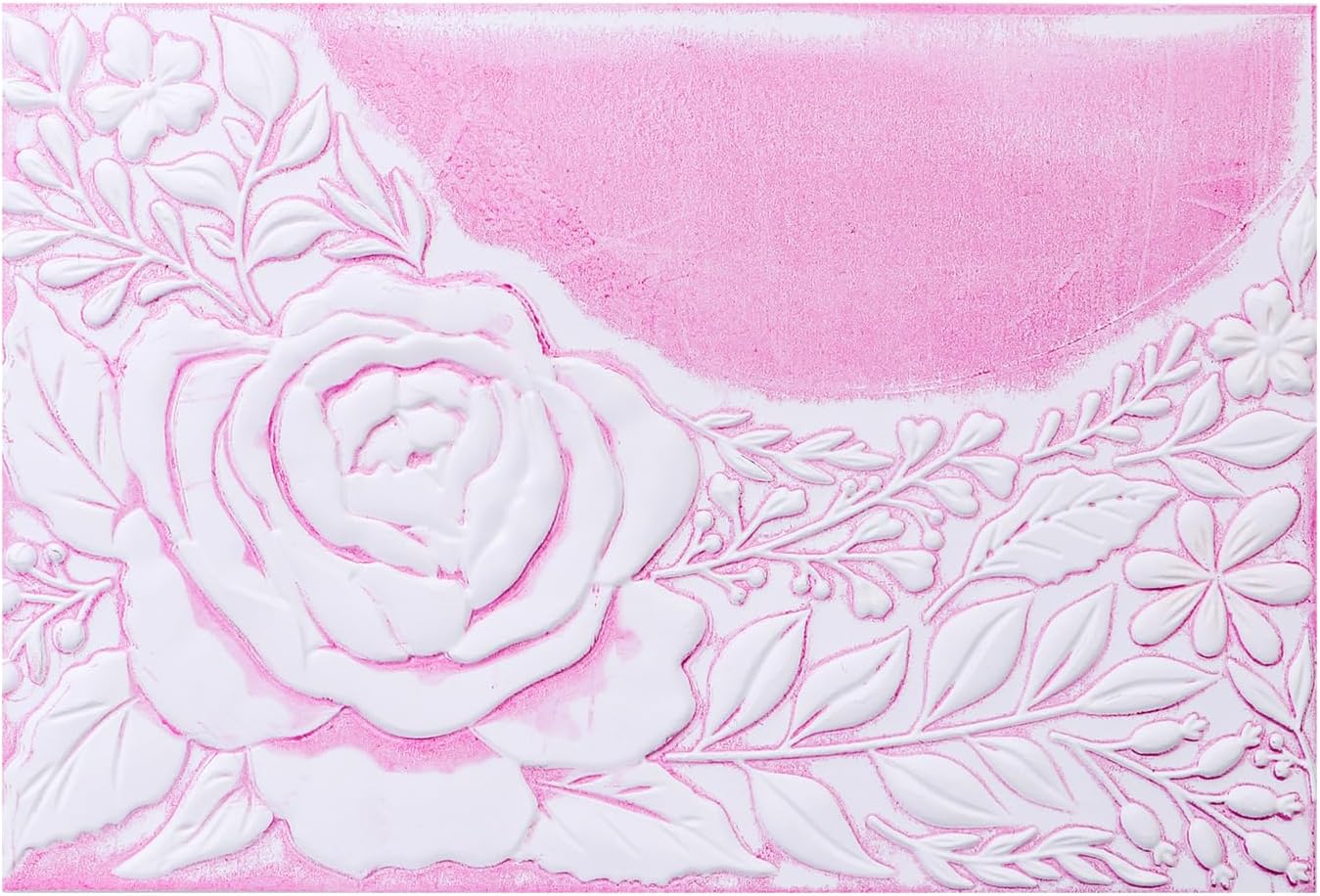 BAOFALI 3D Embossing Folder for Card Making, Rose Clear Plastic Texture Fades Embossing Folder Template for Scrapbooking and Other Paper Craft Album Stamps DIY Decoration