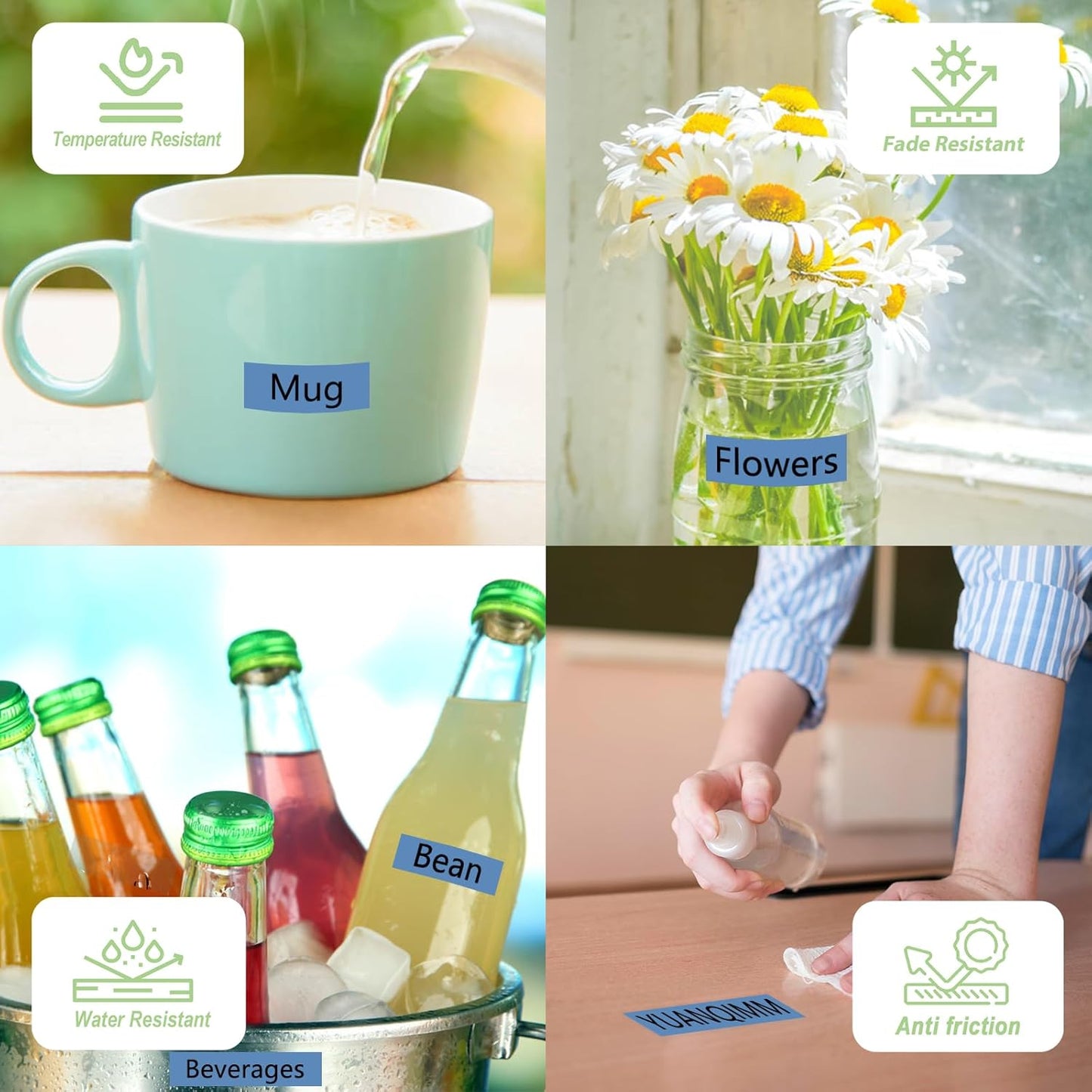 TZe-541 18mm TZe TZ Blue Tape Compatible with Brother P Touch Label Maker Tape TZ-541 TZe541 TZ541 Label Tape 18mm 0.7 Laminated Black on Blue for PT D400 D600 D610 P710bt, 3-Pack