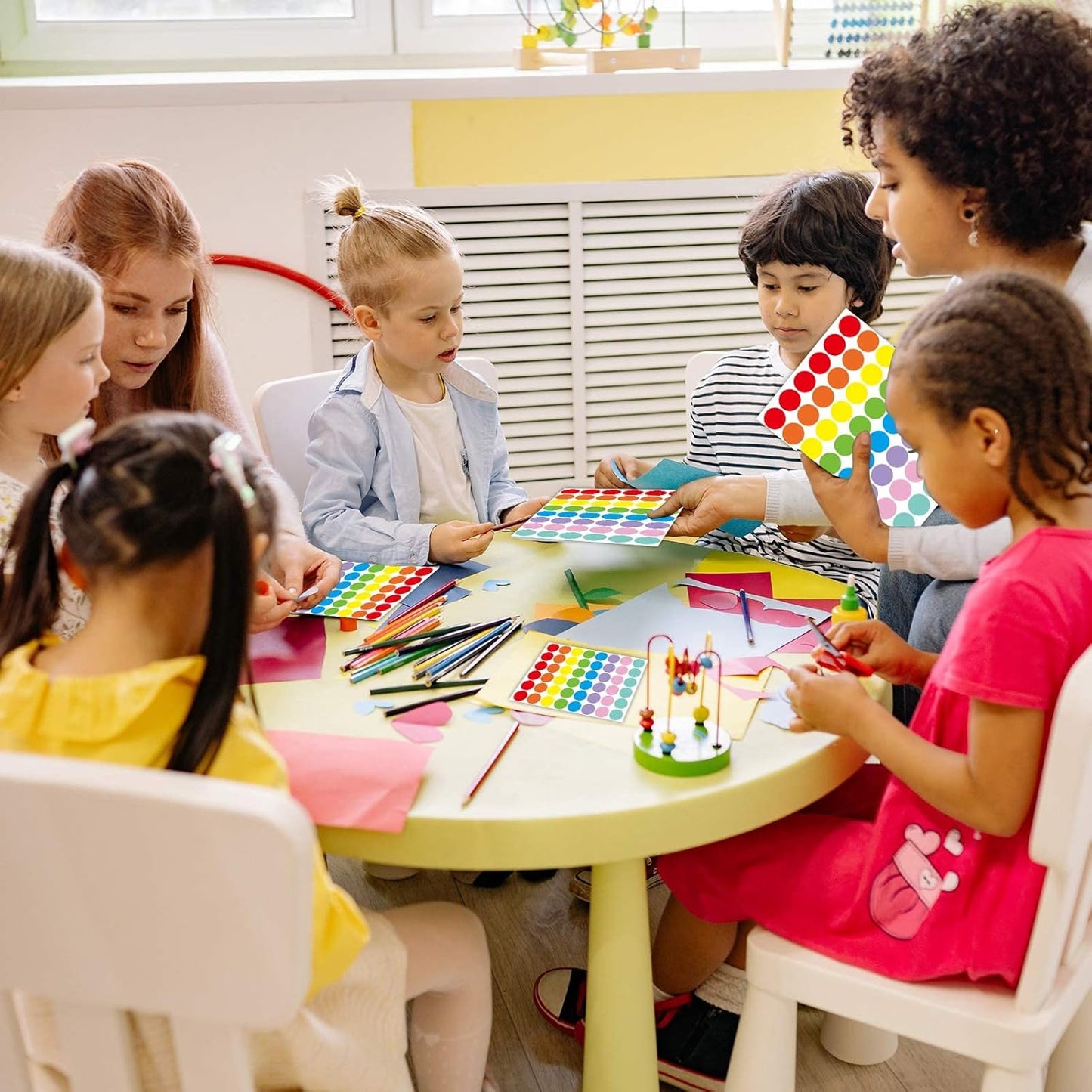 STARLIBOO Dot Stickers,1440 PCS Color Code Label, 1inch Garage Sale Stickers, Yard Sale Price Labels, Writable Not Blurry (8 Colors)