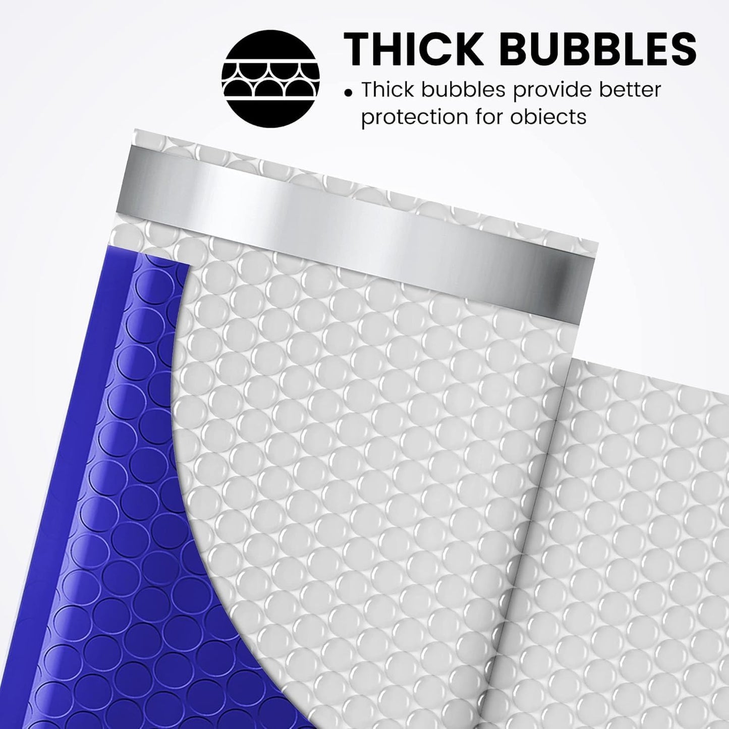 Fuxury Bubble Mailer 800Pcs 4x8 Bubble Mailers Bulk Royal Blue Shipping Padded Envelopes Usable Size 4x7” Waterproof Mailing Envelopes for Mailing,Packaging, Small Business #000