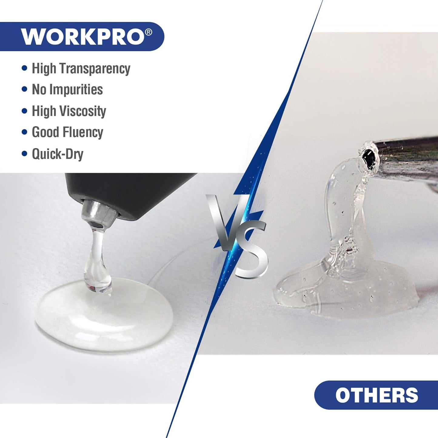 WORKPRO Full Size Hot Glue Sticks, 100-pack, 0.43x8 Inches, Compatible with Most Glue Guns, Multipurpose for DIY Art Craft General Repairs, Home Decorations and Gluing Projects