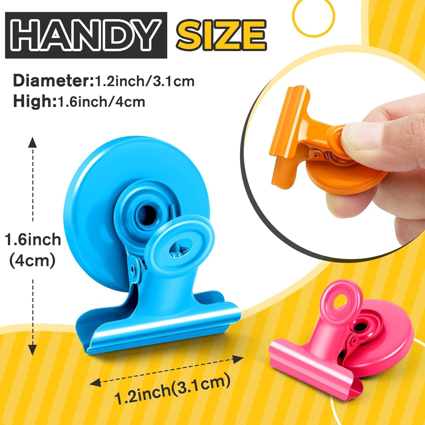 60 Pack Refrigerator Magnets with Clips, Fridge Magnets Whiteboard Magnet Clips, Teacher Classroom Must Haves,Manget Heavy Duty, Best for Photo Displays,Whiteboard,Refrigerator,Locker,Plant