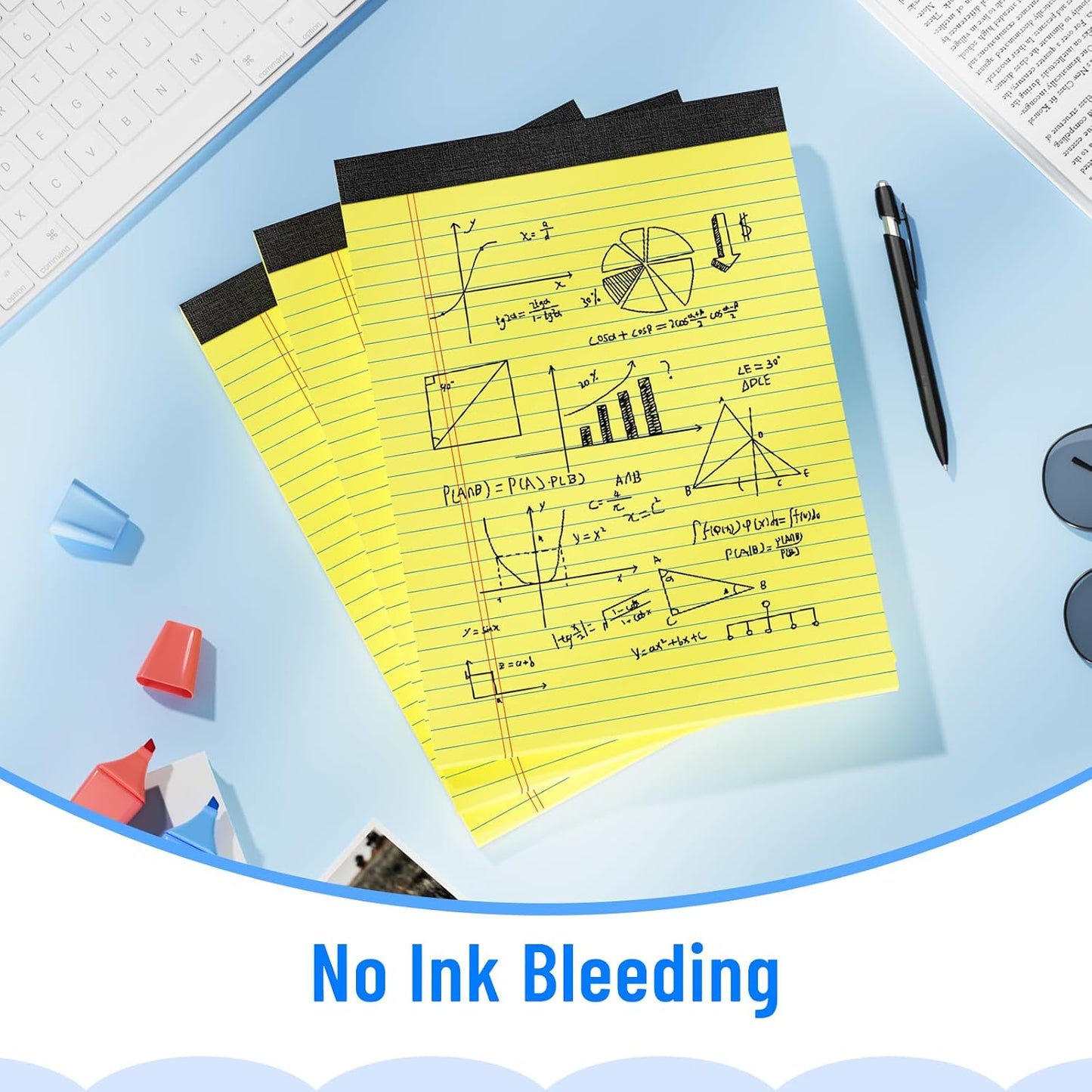 3pcs Legal Pads 8.5 x 11, Notepads 8.5 x 11 College Ruled Notebook, Writing Pads of Paper,Yellow Note Pads, Memo Pad Papers Perforate Legal Notepads Narrow Ruled Line,30 Sheets/Pack