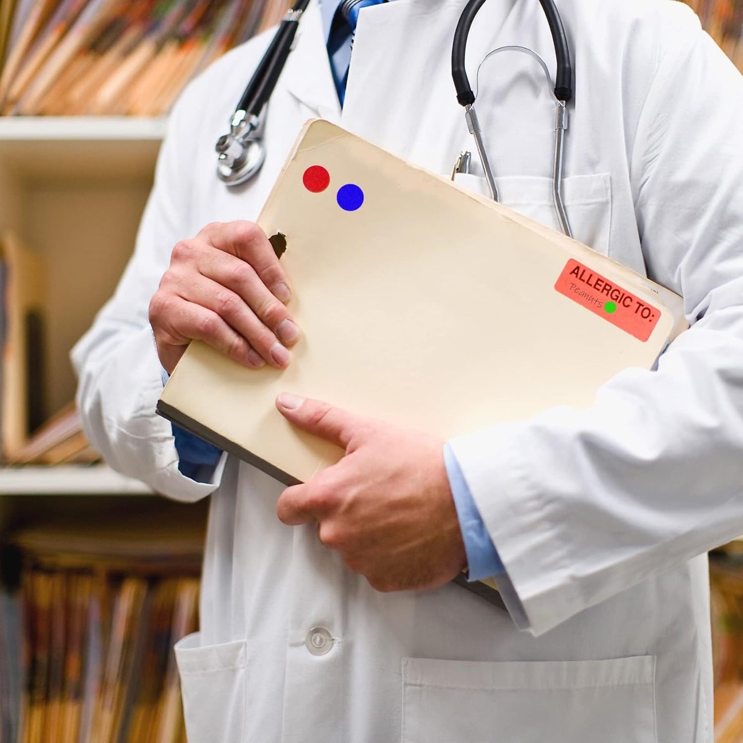 ChromaLabel 1.50 Inch Round Label Permanent Color Code Dot Stickers, 500 Labels per Dispenser Box, Gold